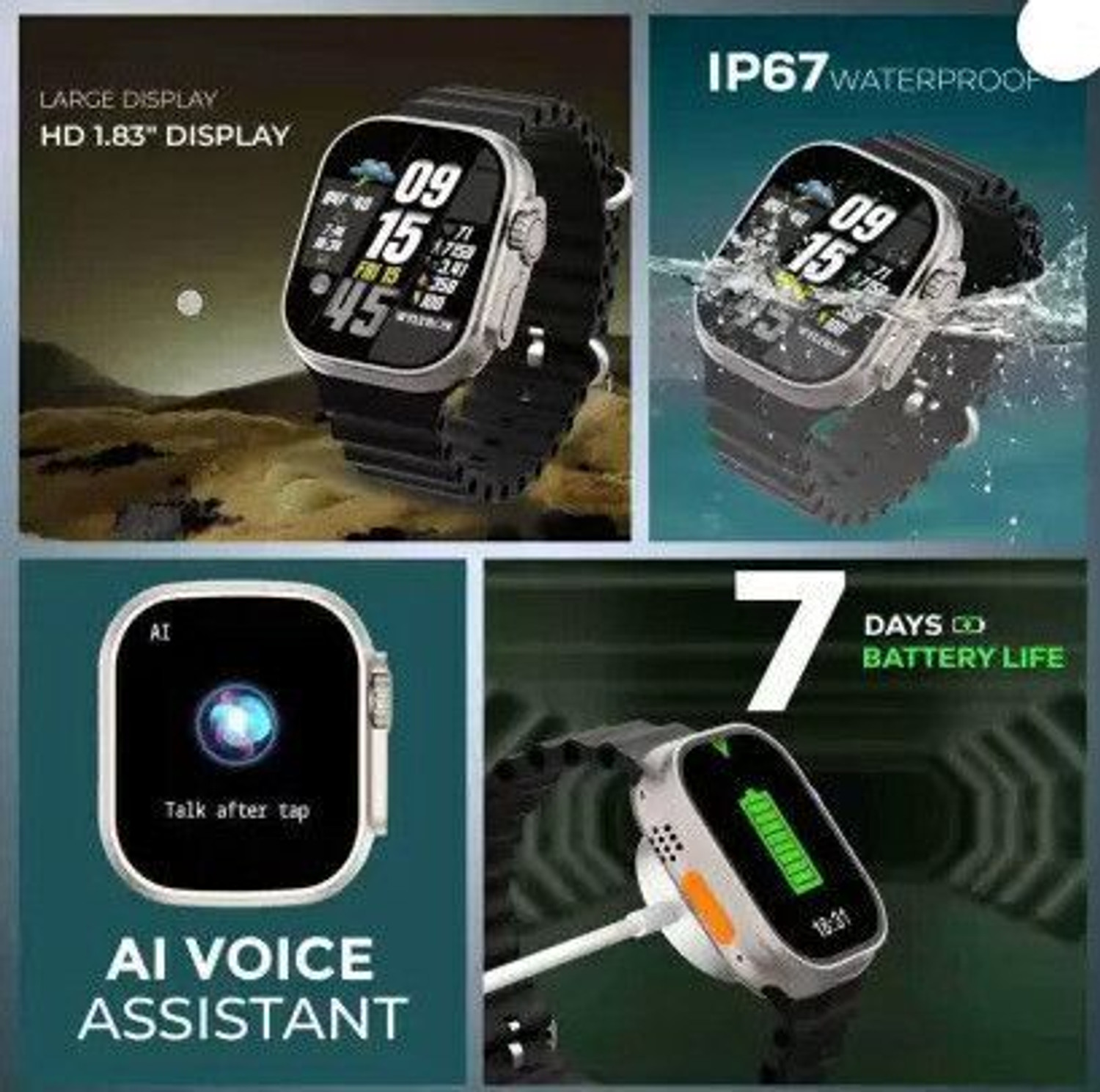 TARZON T800 T10 Ultra Pro Edition Smartwatch, Multicolor Strap - Image 1