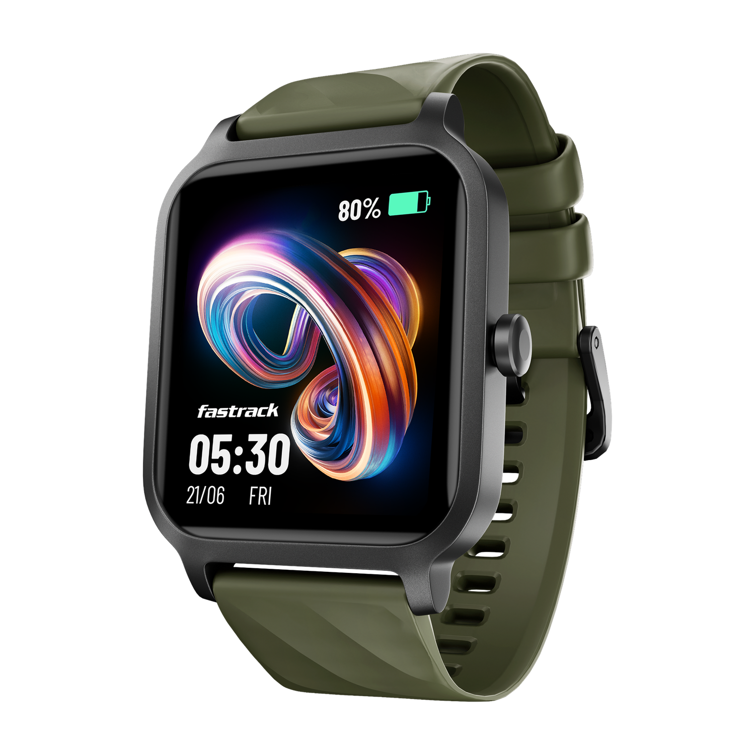 Fastrack फासà¥à¤à¥à¤°à¥à¤ Revoltt FS1 सà¥à¤®à¤¾à¤°à¥à¤à¤µà¥à¤ (हरा सà¥à¤à¥à¤°à¥à¤ª) - Image 1