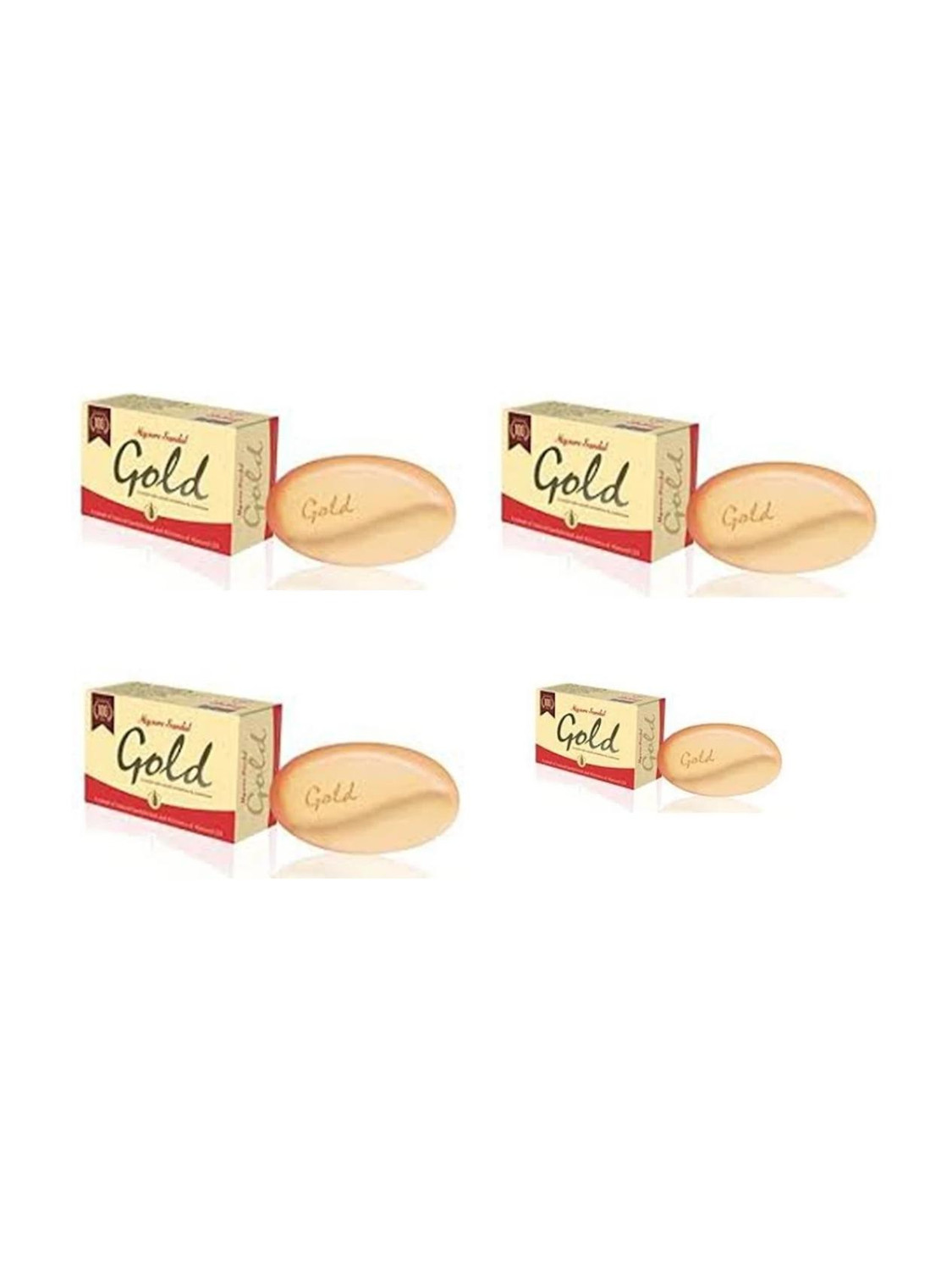 MYSORE SANDAL Gold Soap Pack Of 4 - 125 gram (125 g) - Image 1