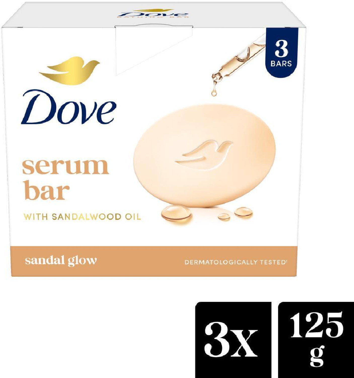 DOVE Serum Bar with Sandalwood Oil (3 x 125 g) - Image 1