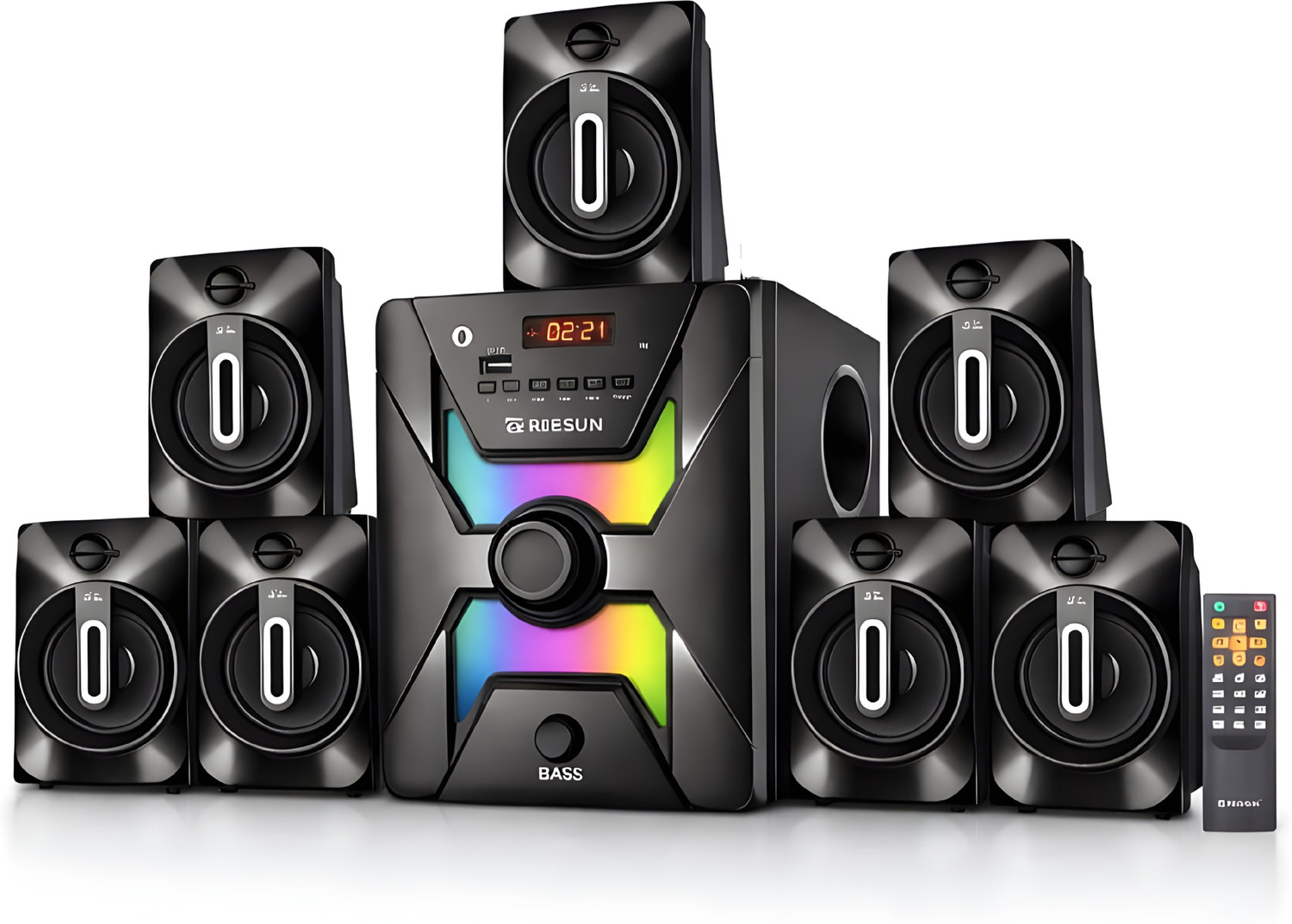 RIBSUN Blaster 90W Bluetooth 7.1 Home Theatre 90w Output, USB, Aux, Line input, FM 90 W Bluetooth Home Theatre (Black, 7.1 Channel) - Image 1