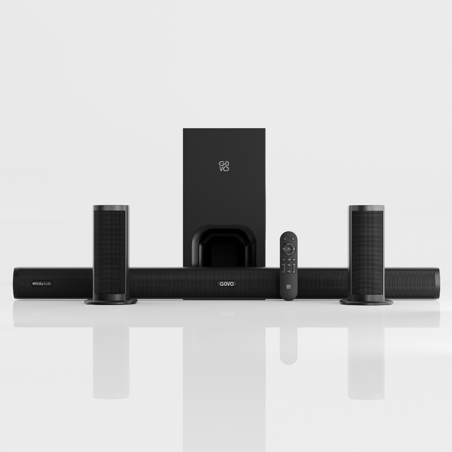 GOVO GOSURROUND 965 Dolby Digital|wired Subwoofer 525 W Bluetooth Soundbar (Platinum Black, 5.1 Channel) - Image 1
