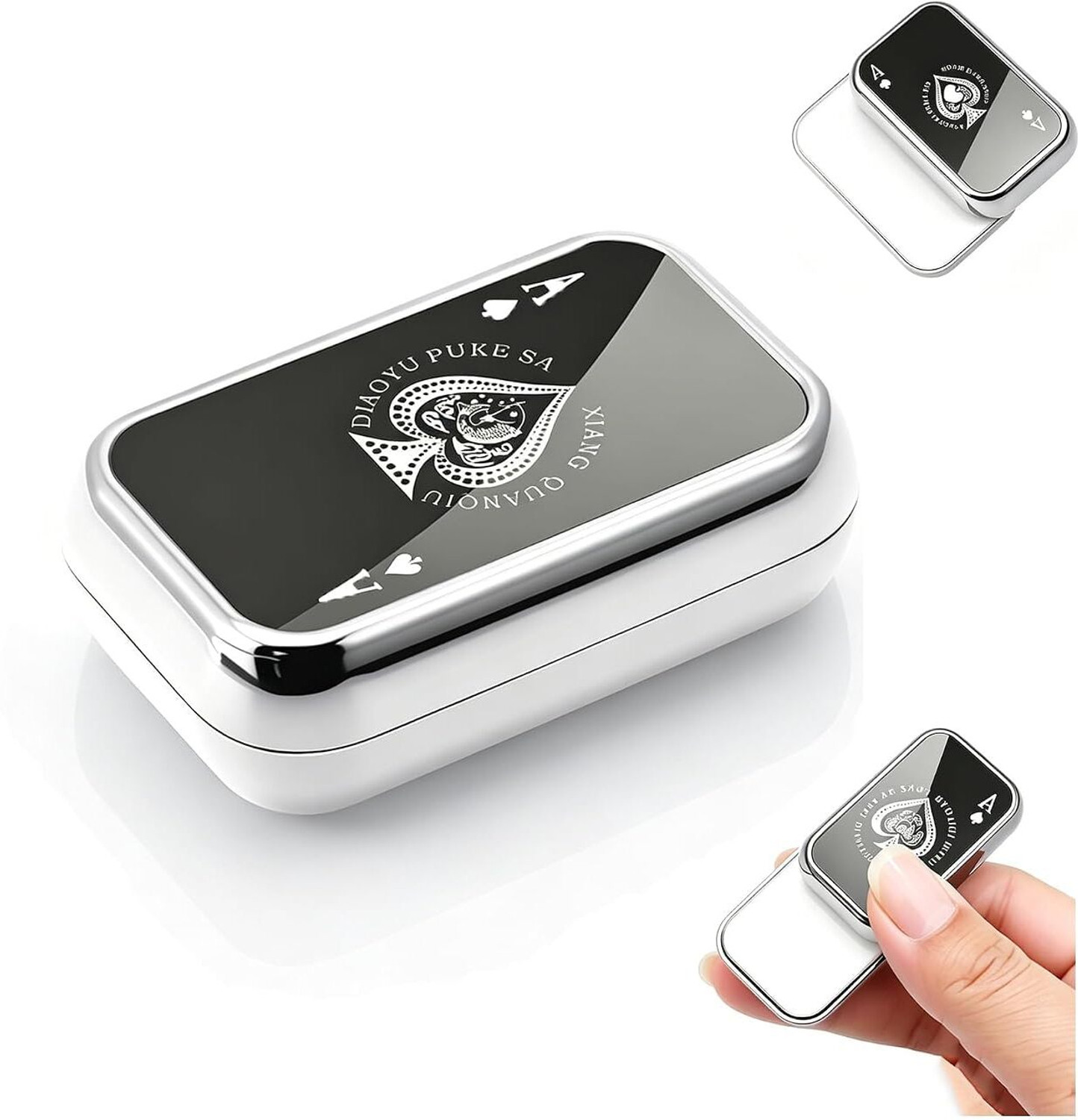 Niralasa Alloy Magnetic Metal Fidget Slider, Silver-Black - Image 1