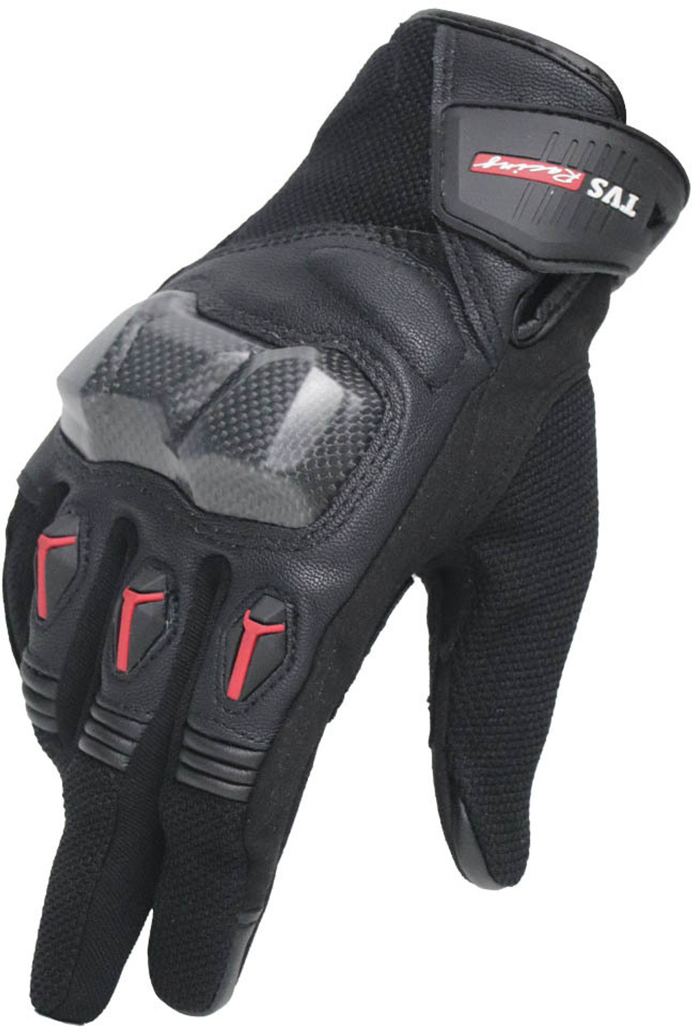 TVS Racing P002 Black Riding Gloves - Image 1
