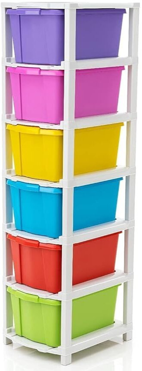 SOHAM 6 Compartments Plastic Organizer Multicolor - Image 1