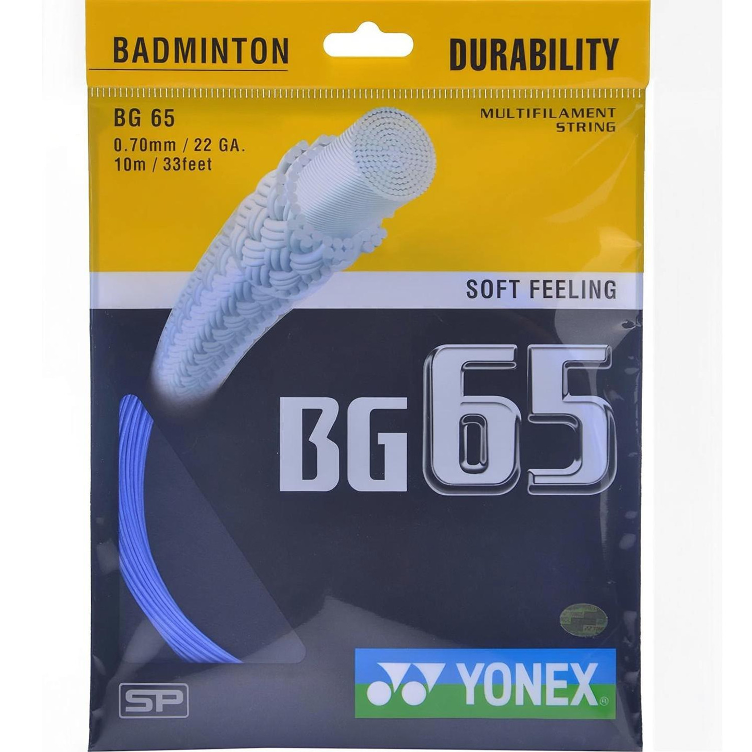 YONEX BG 65 Badminton String 0.70mm Purple 10m - Image 1
