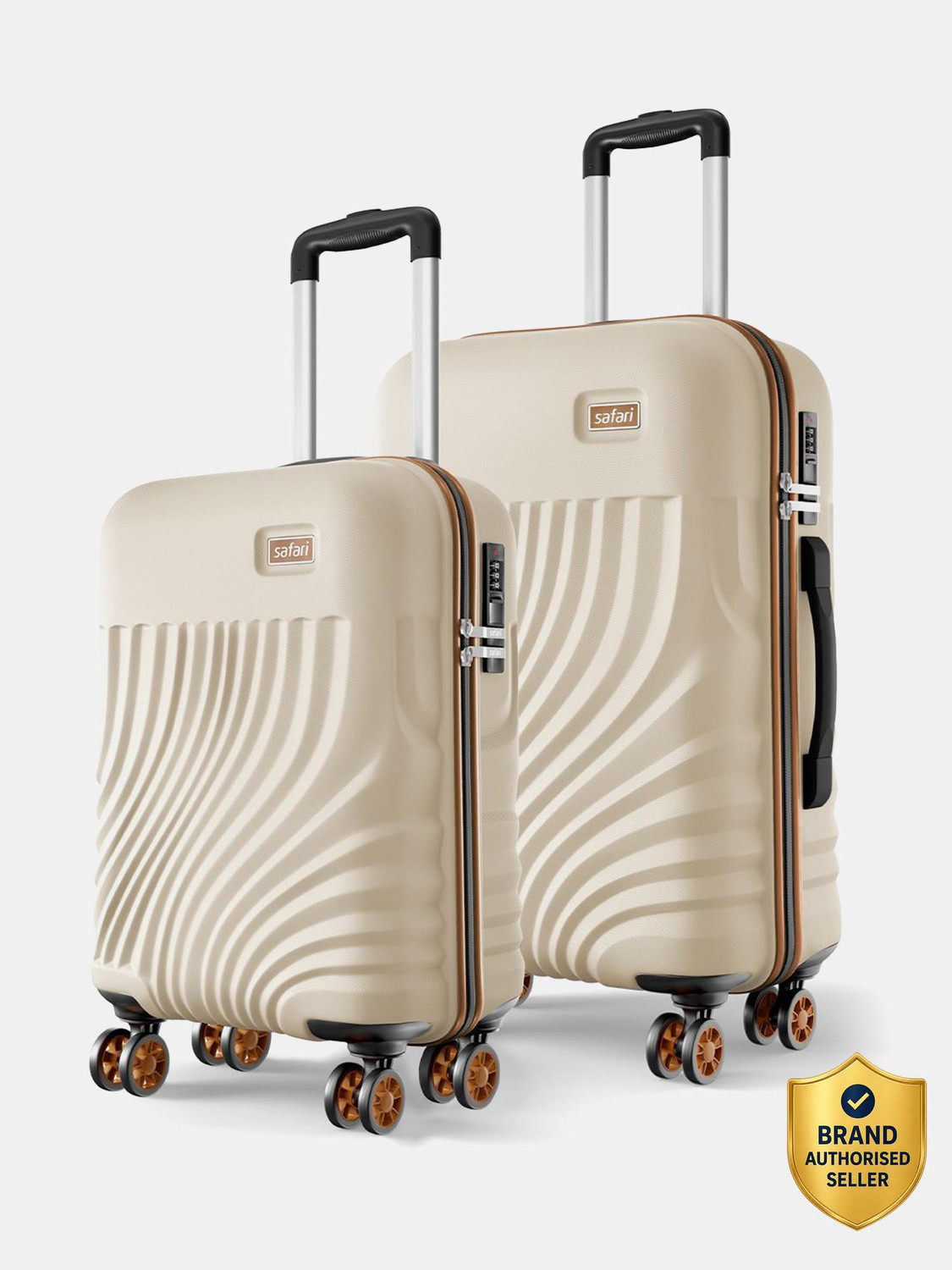 SAFARI KEPLAR 4W Hard Body Luggage Set of 2, Beige - Image 1