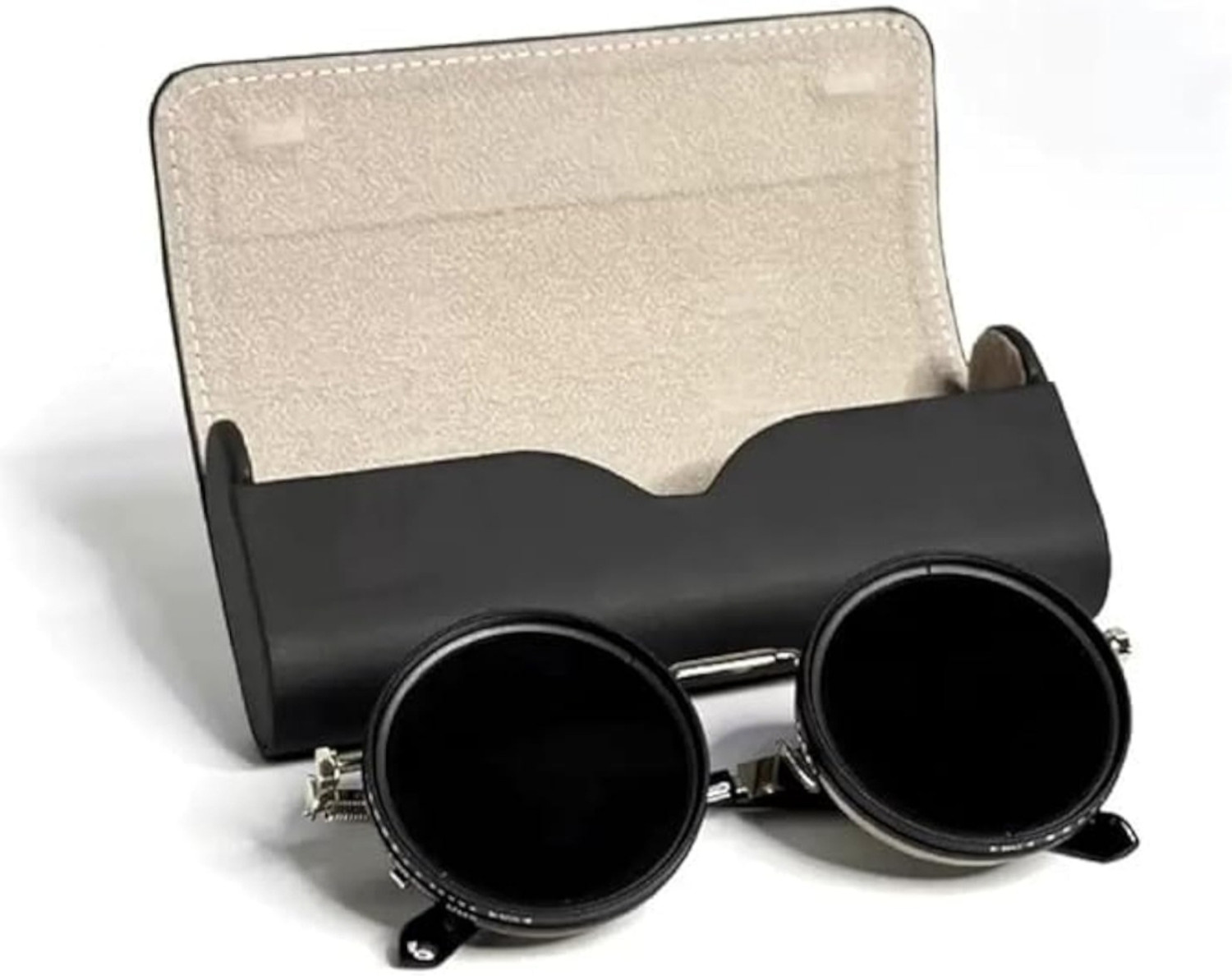 ALFATOORE Polarized UV Protection Round Sunglasses Black - Image 1