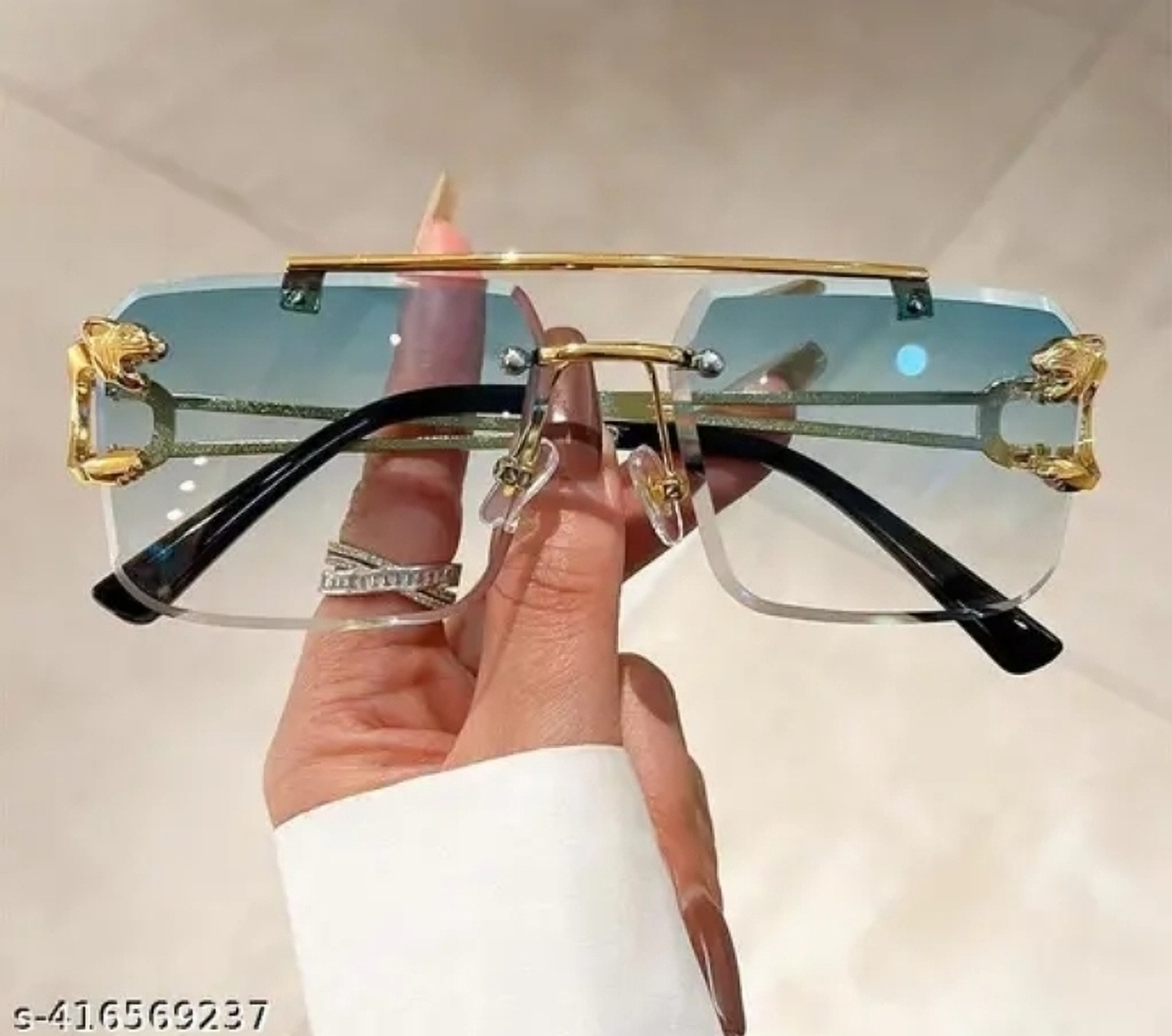 Mahadevhandloom Sports Sunglasses Blue Free Size - Image 1