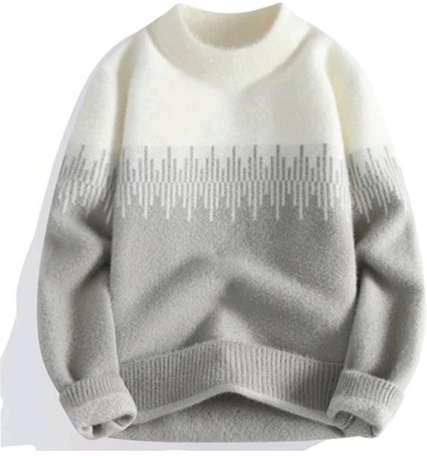 FitIn OutFit Men Self Design Round Neck Brown Sweater - Image 1