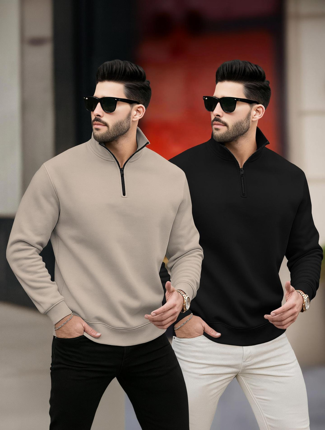TRIPR Men Full Sleeve Solid Sweatshirt - Image 1