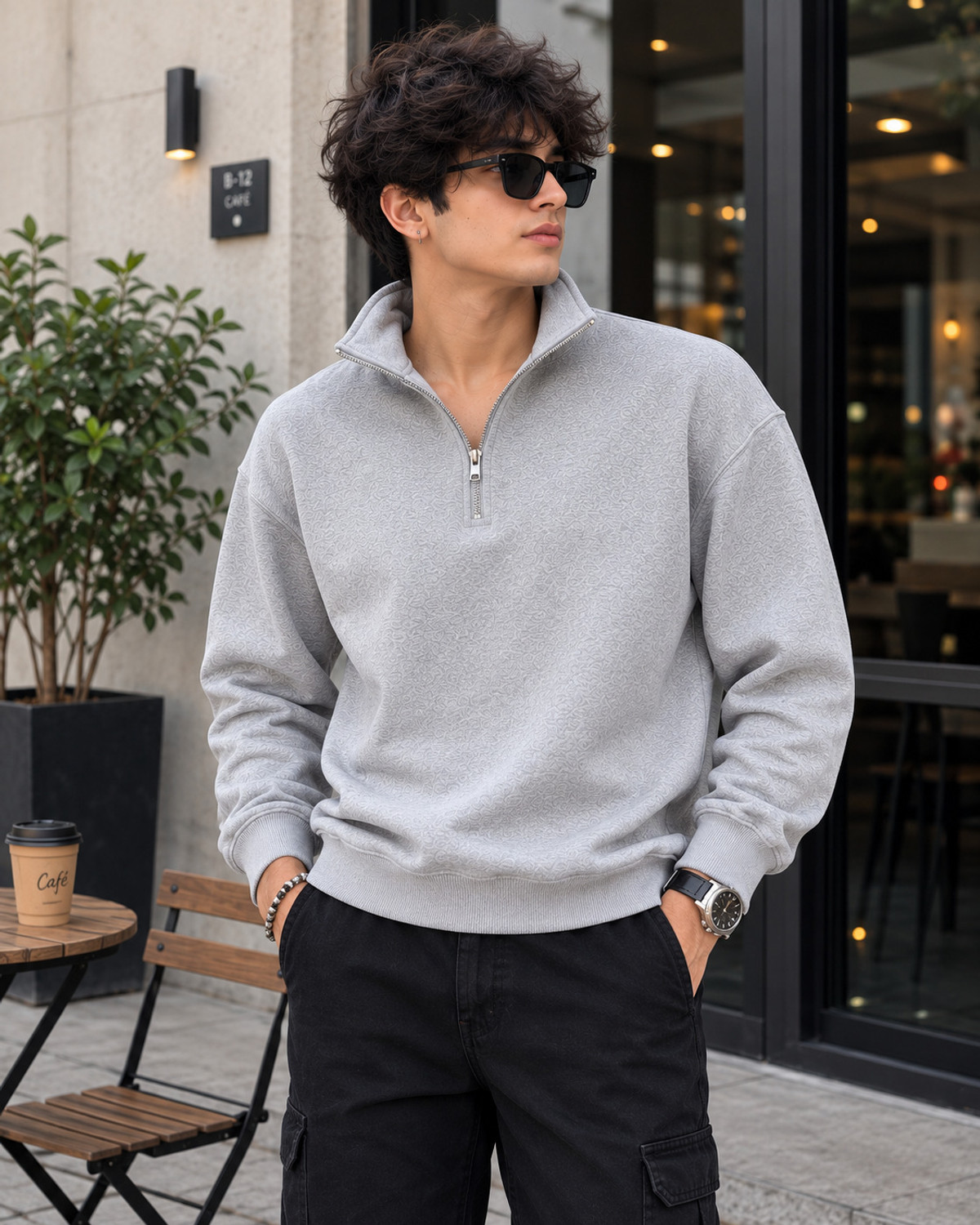 Vibecraft Men Full Sleeve Solid Sweatshirt - Image 1
