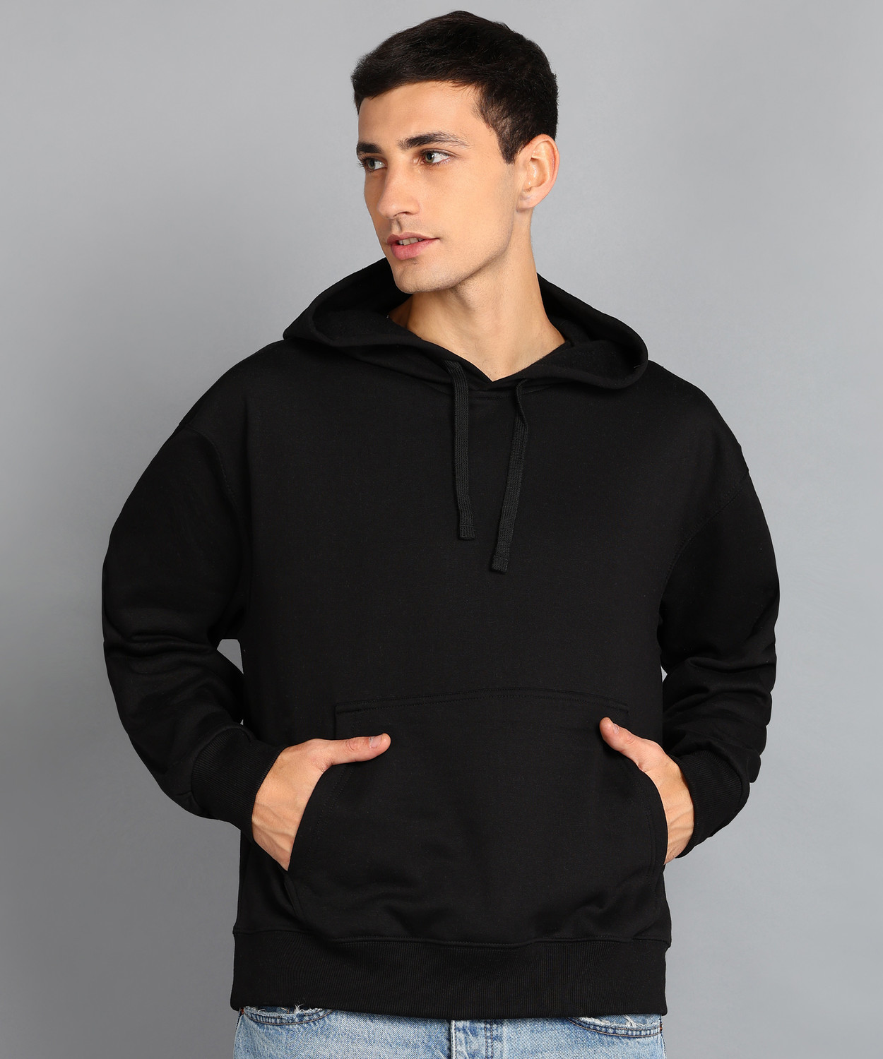 Alan Jones Men Full Sleeve Solid Hooded Sweatshirt - Image 1