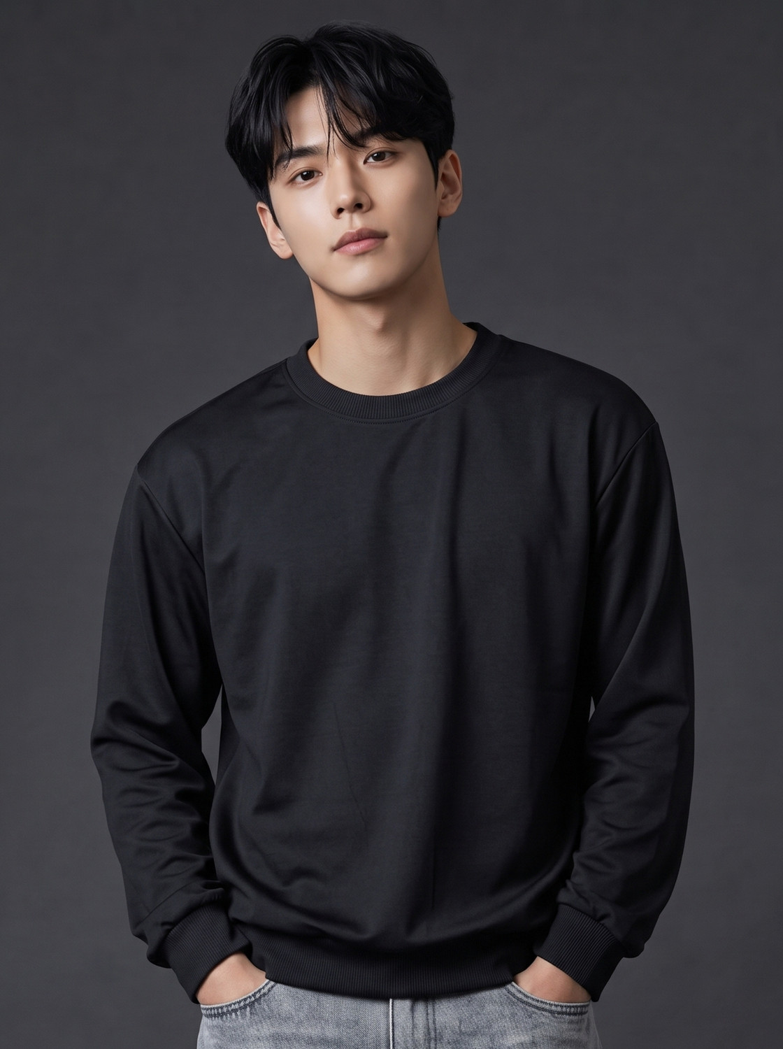 GIBBONTE Men Full Sleeve Solid Sweatshirt - Image 1