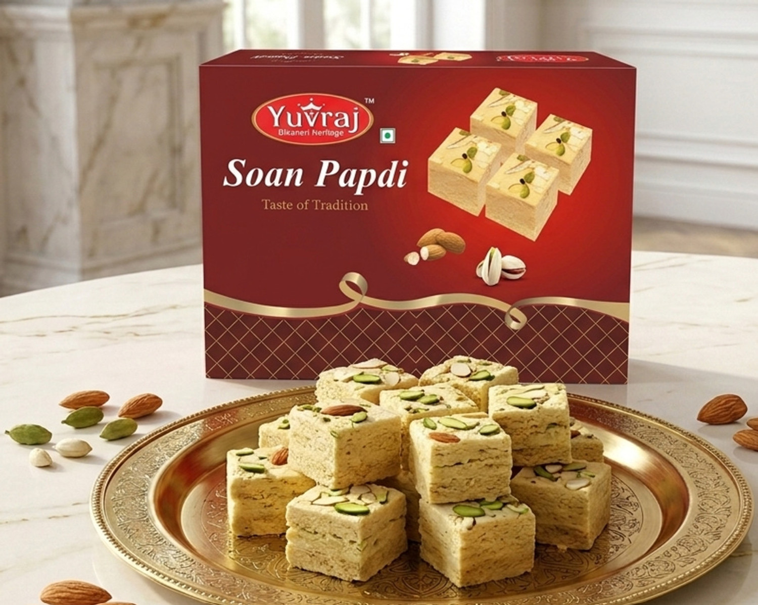 Yuvraj Food Product Patisa Elaichi Sweets Box 200g - Image 1