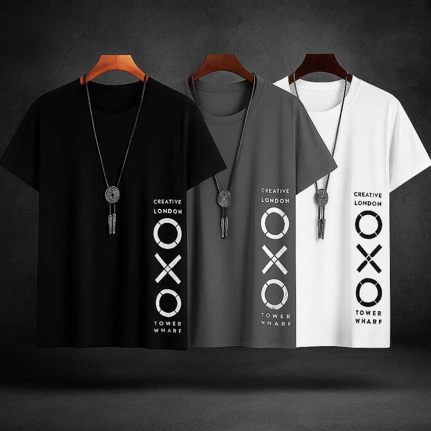 CONVENTIONAL ATTITUDE Pack of 3 Men Printed Round Neck Reversible Polyester Black T-Shirt - Image 1