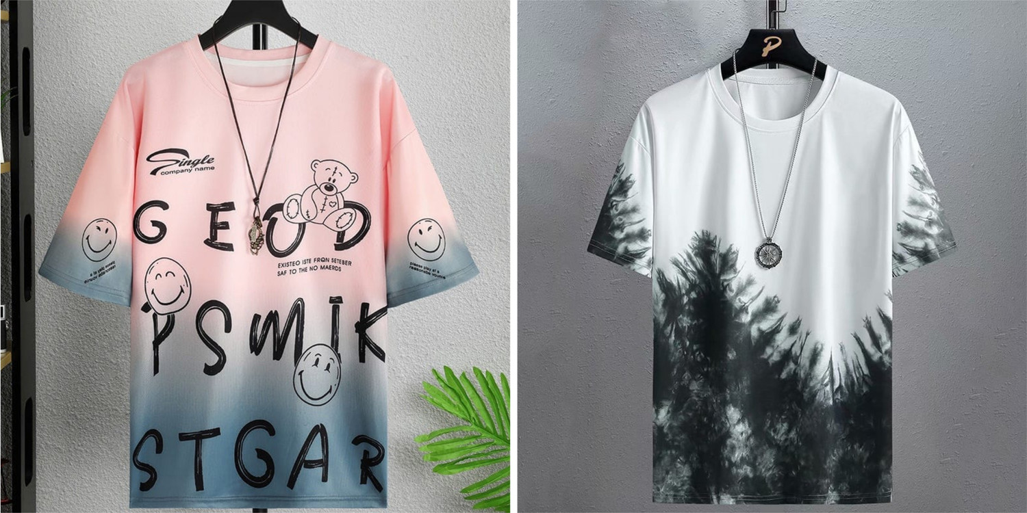 Celebrino Pack of 2 Men Printed Round Neck Polyester Beige T-Shirt - Image 1