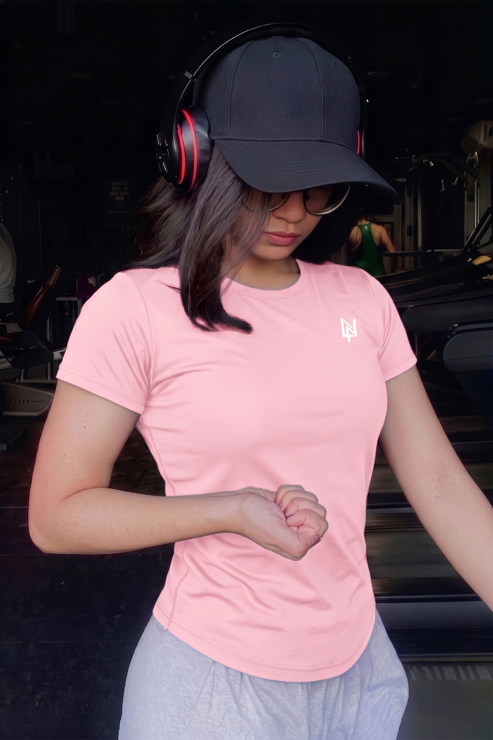 NEXSUS APPARELS Women Printed Round Neck Polyester Pink T-Shirt - Image 1