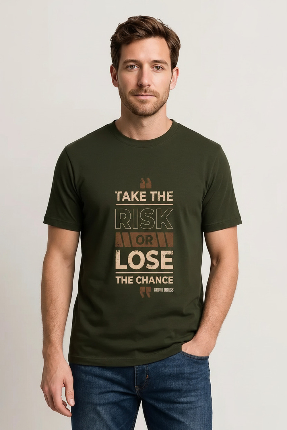 METRONAUT Men's Round Neck Pure Cotton Green T-Shirt - Image 1