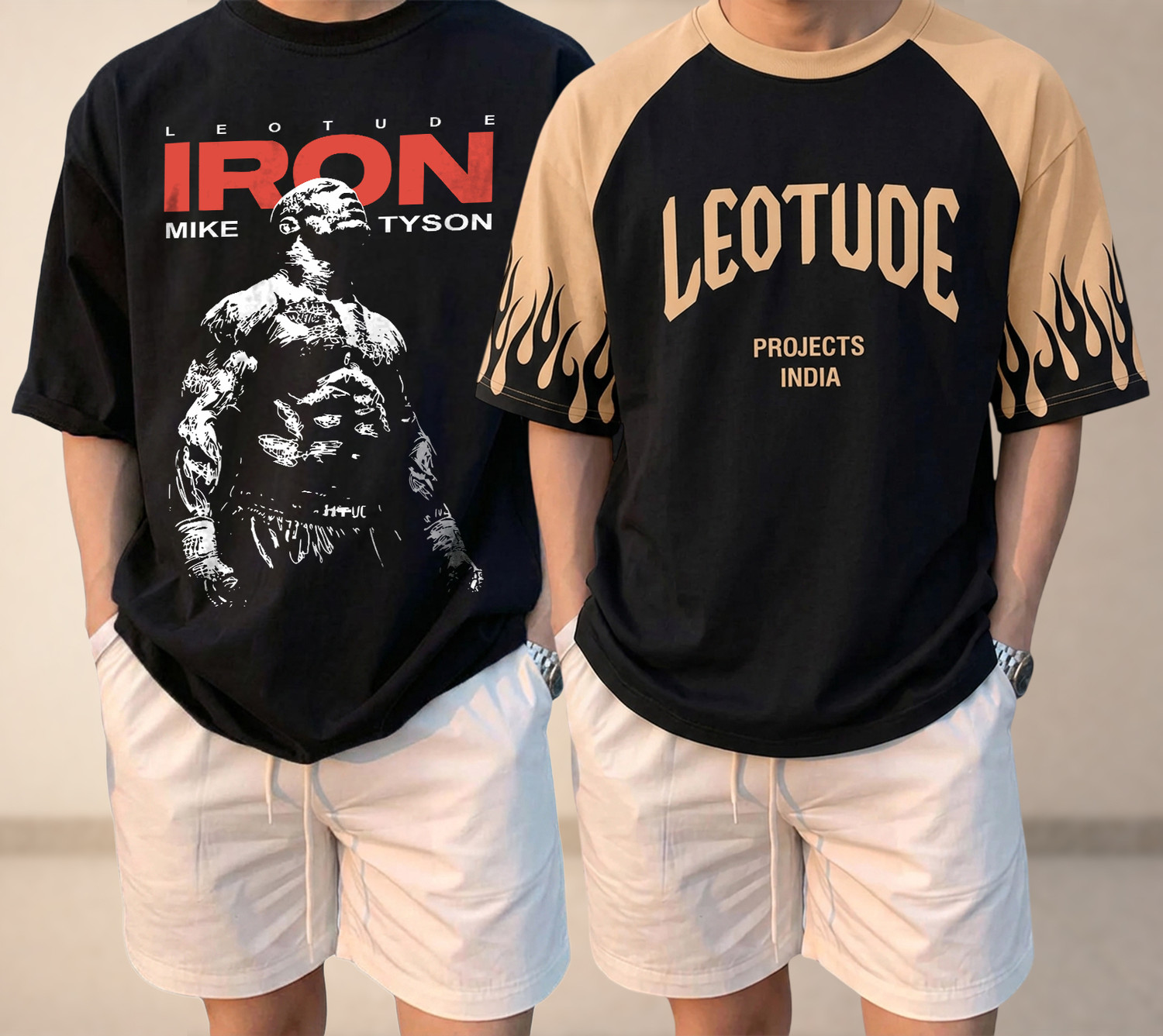 Leotude Pack of 2 Men Graphic Print Cotton Blend T-Shirt - Image 1