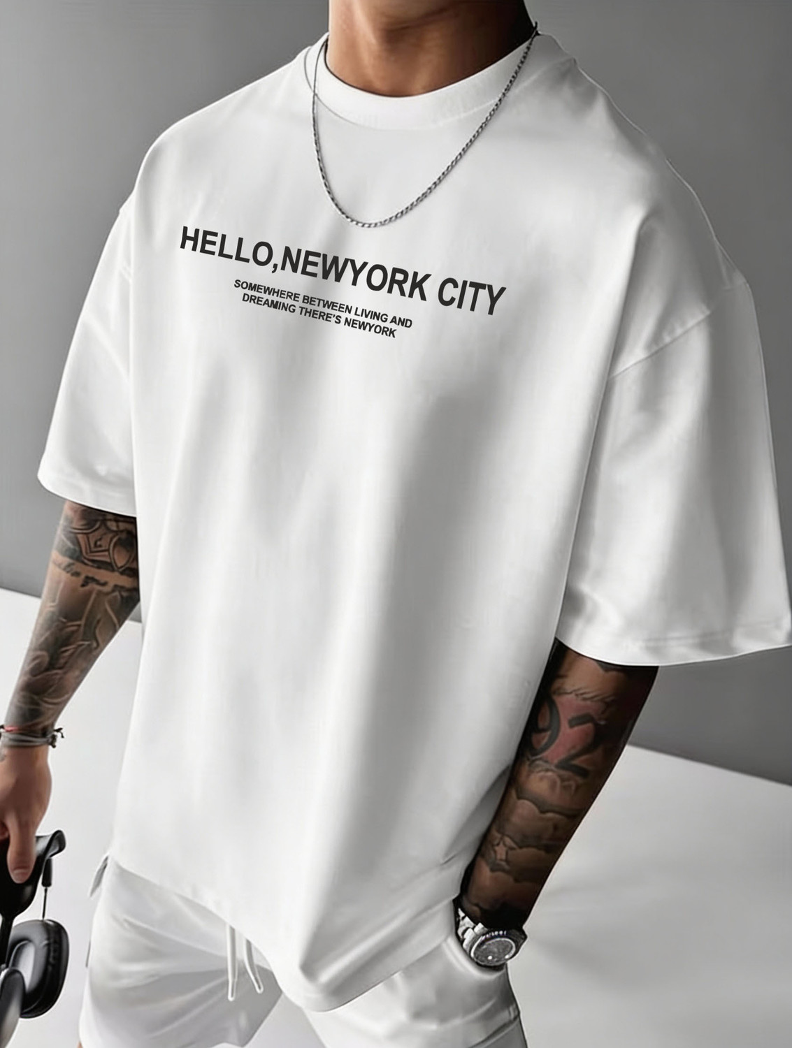 FLYIND VOGUE OUTFIT Men White Typography Round Neck T-Shirt - Image 1
