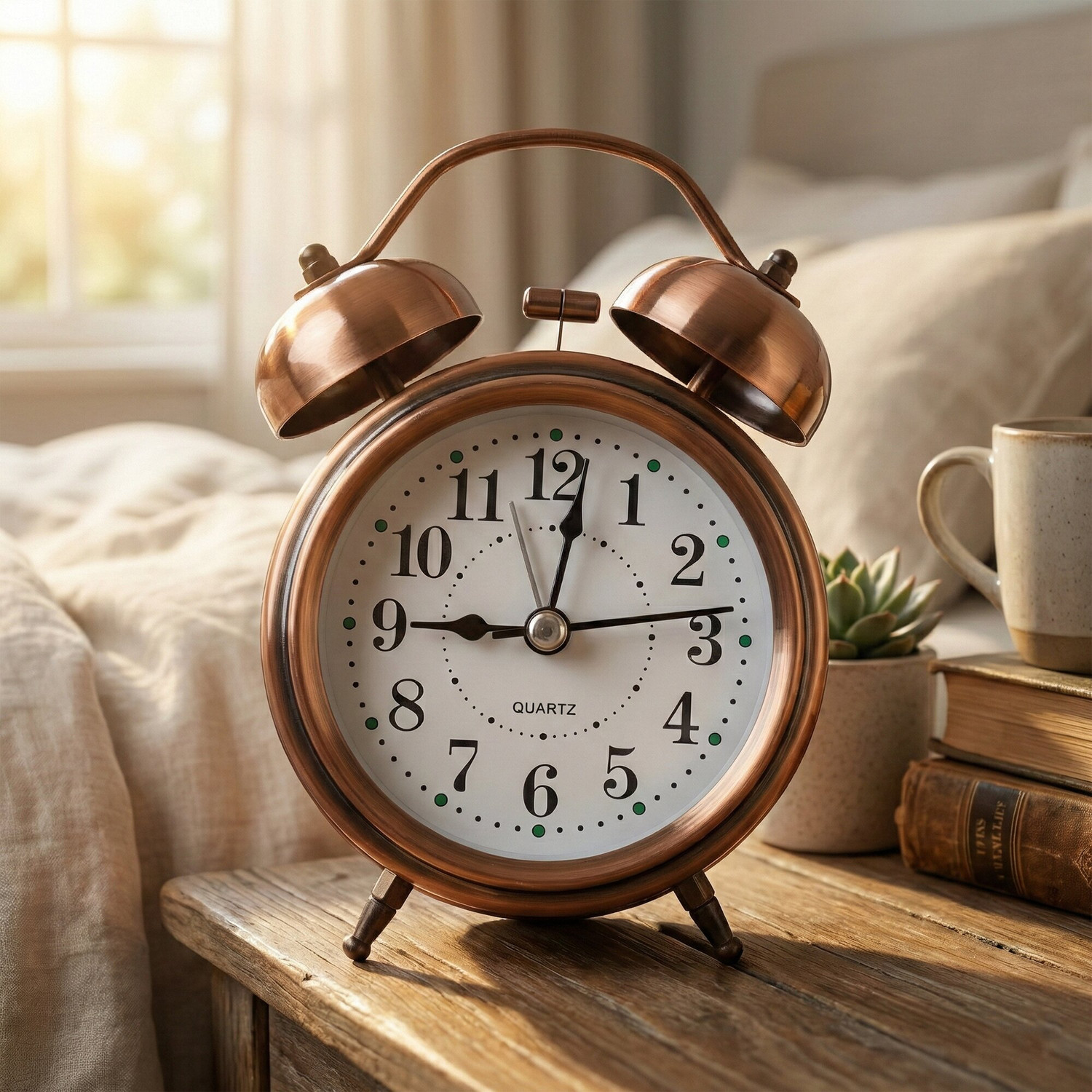 Dozy Analog Copper Clock Brown - Image 1