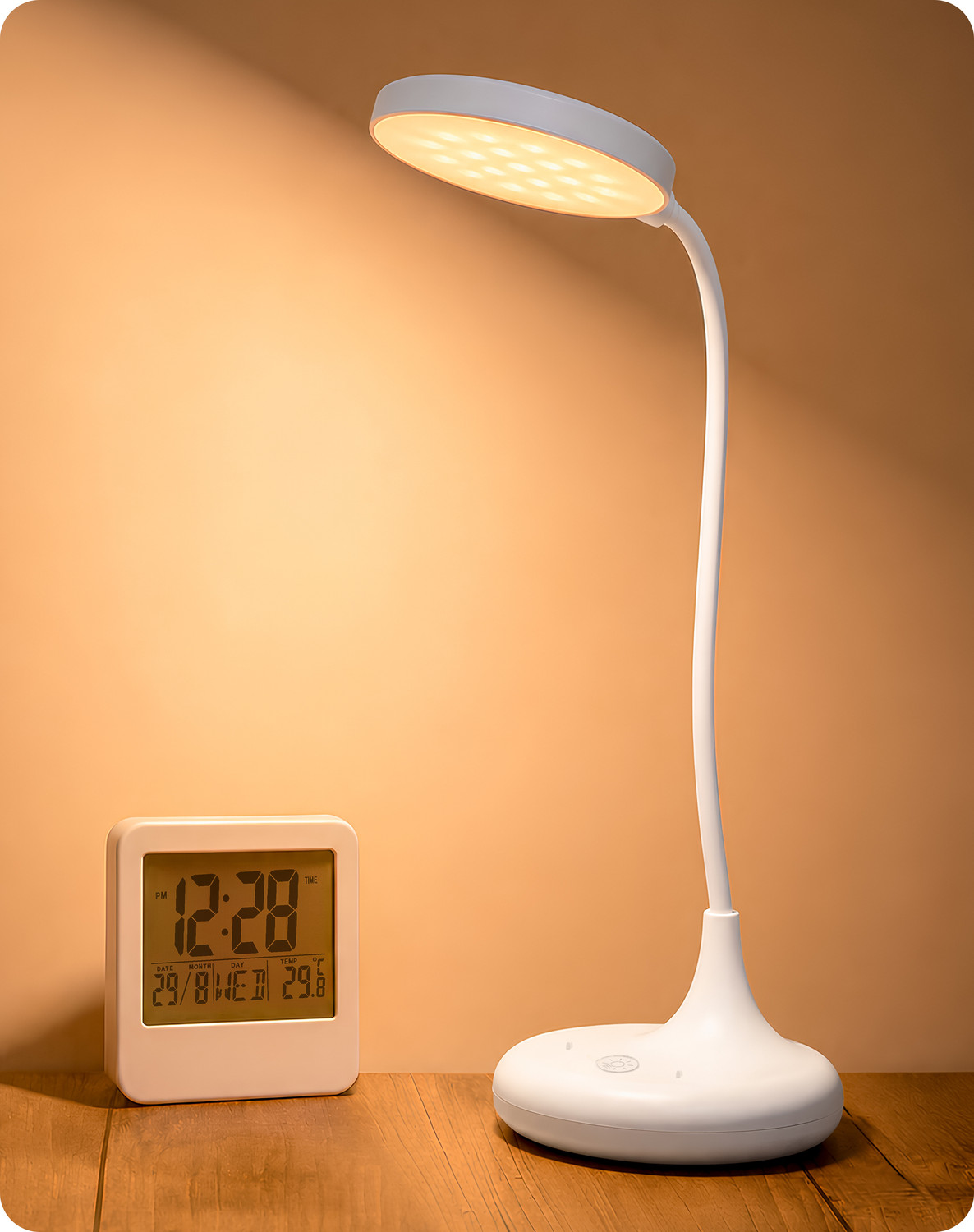 WEIRD WOLF 3 Color Mode Rechargeable Flexible Gooseneck, LED Table / Study Lamp (35 cm, White) - Image 1