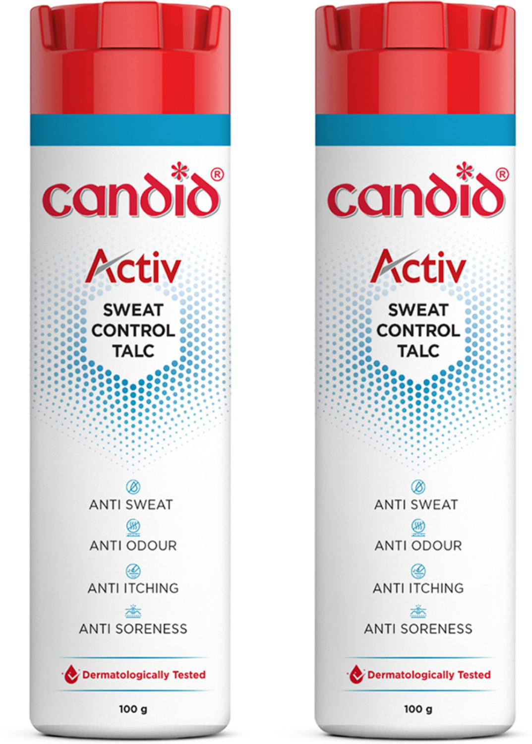 Candid Active Sweat Control Talcum Powder (2 x 50 g) - Image 1