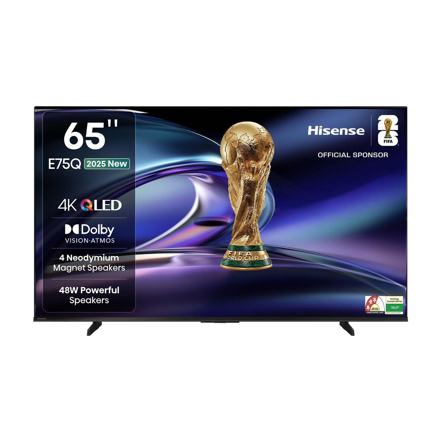 Hisense 65E75Q 164 cm (65 inch) QLED Ultra HD (4K) Smart VIDAA TV with 48W Powerful Speakers , Dolby Vision-Atmos , Cricket Mode , Game Mode Plus , Hands-Free Voice Control , VIDAA OS (65E75Q) - Image 1