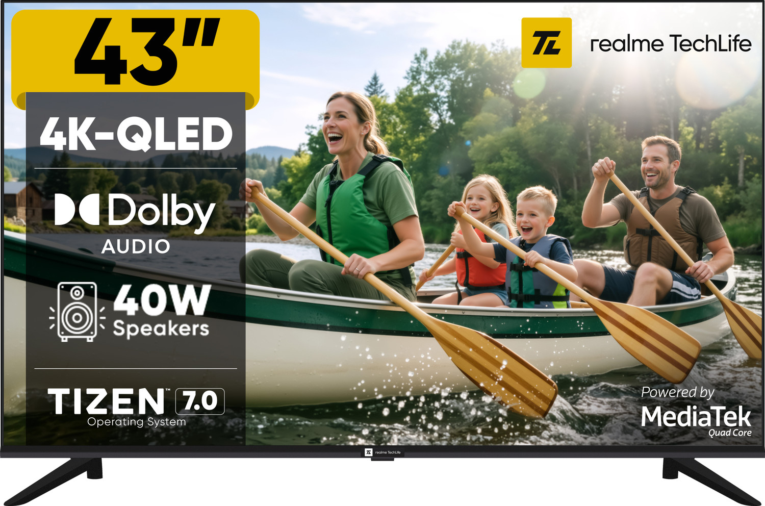 realme TechLife 43 inch QLED 4K Smart Tizen TV 2026 Edition - Image 1