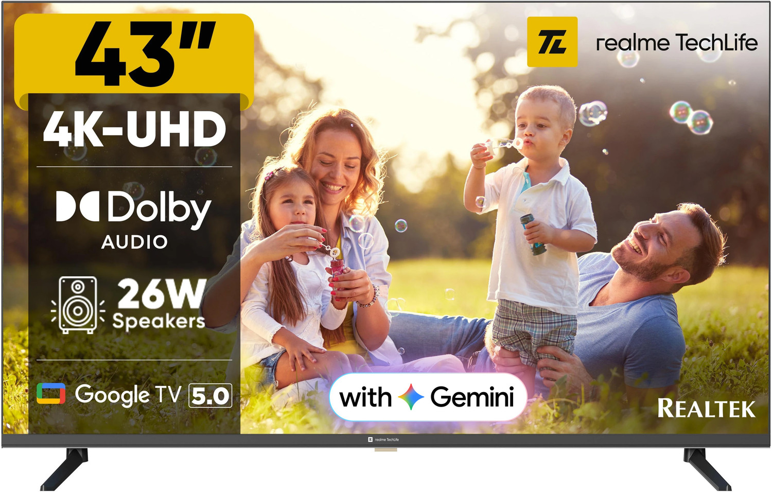 realme TechLife 108 cm (43 inch) Ultra HD (4K) LED Smart Google TV 2026 Edition (43UHDGDRDDRB) - Image 1