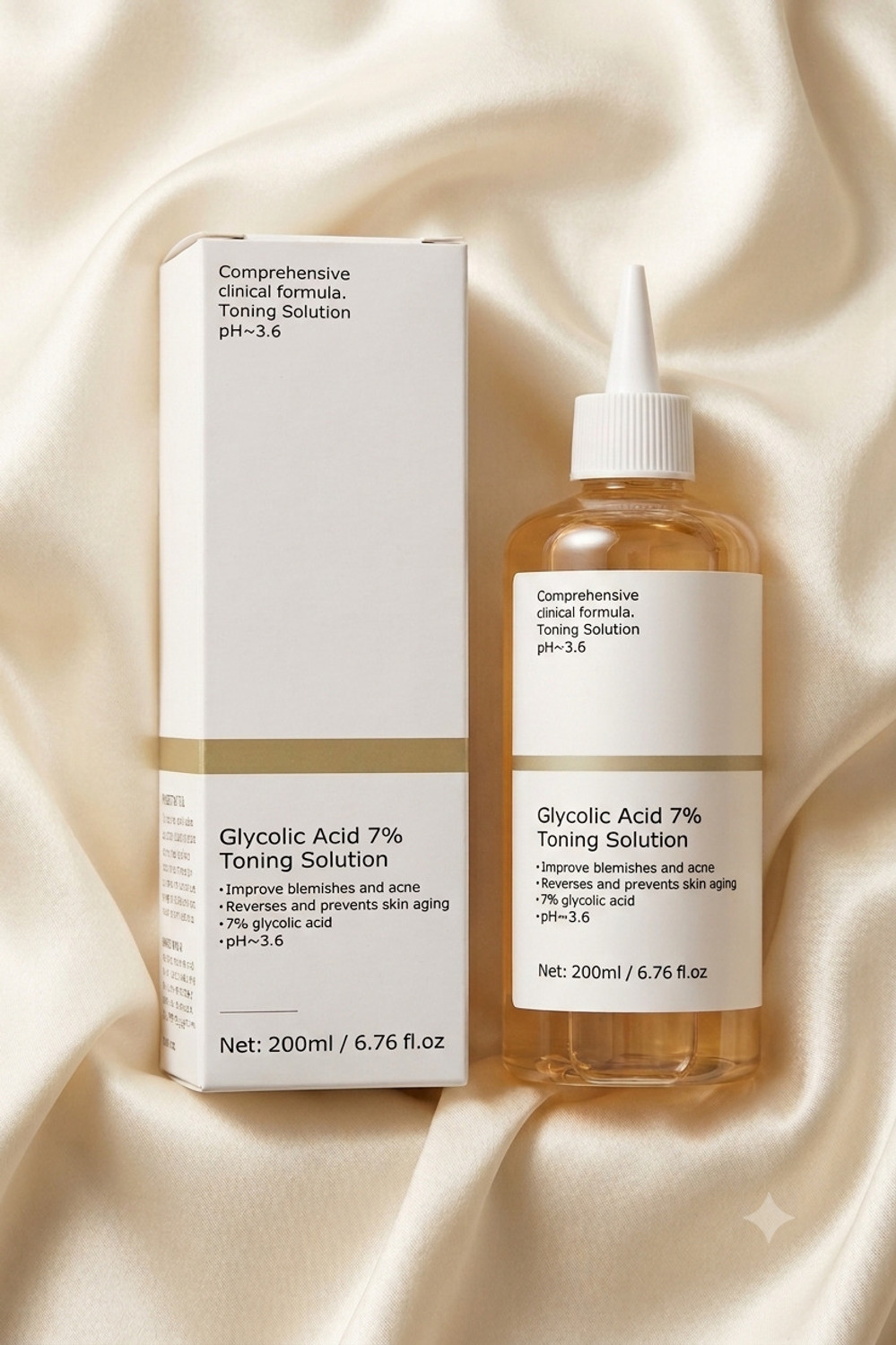 TOOVUS Glycolic Acid 7% Solution for Dark Spots Hyperpigmentation and Skin Glow 200ml Men & Women (200 ml) - Image 1