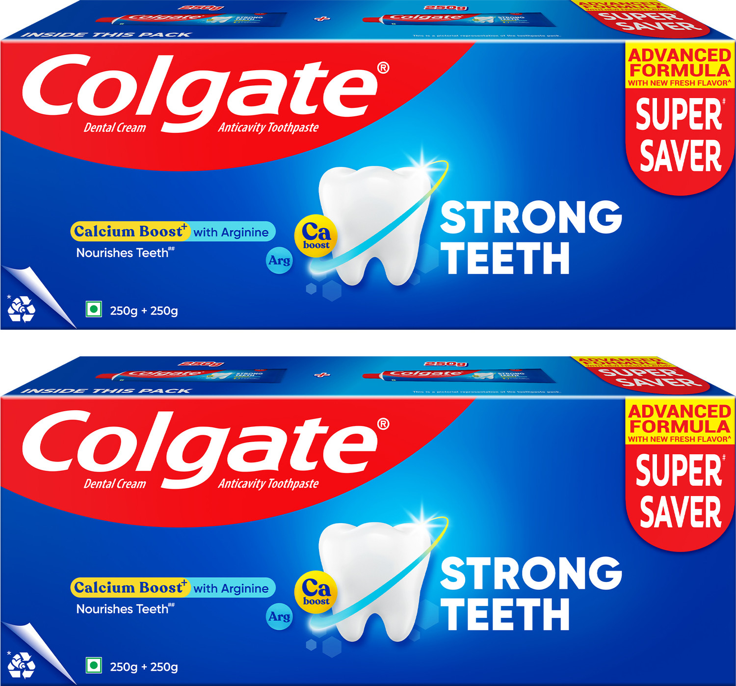 Colgate Strong Teeth Calcium Boost Toothpaste 1kg (Pack of 2) - Image 1
