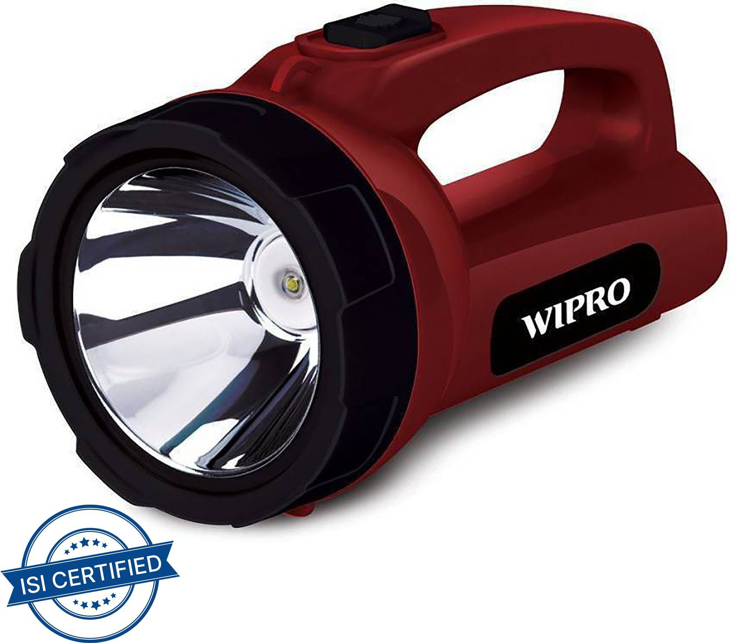 Wipro Emerald Torch Rechargeable 95mm Maroon - Image 1