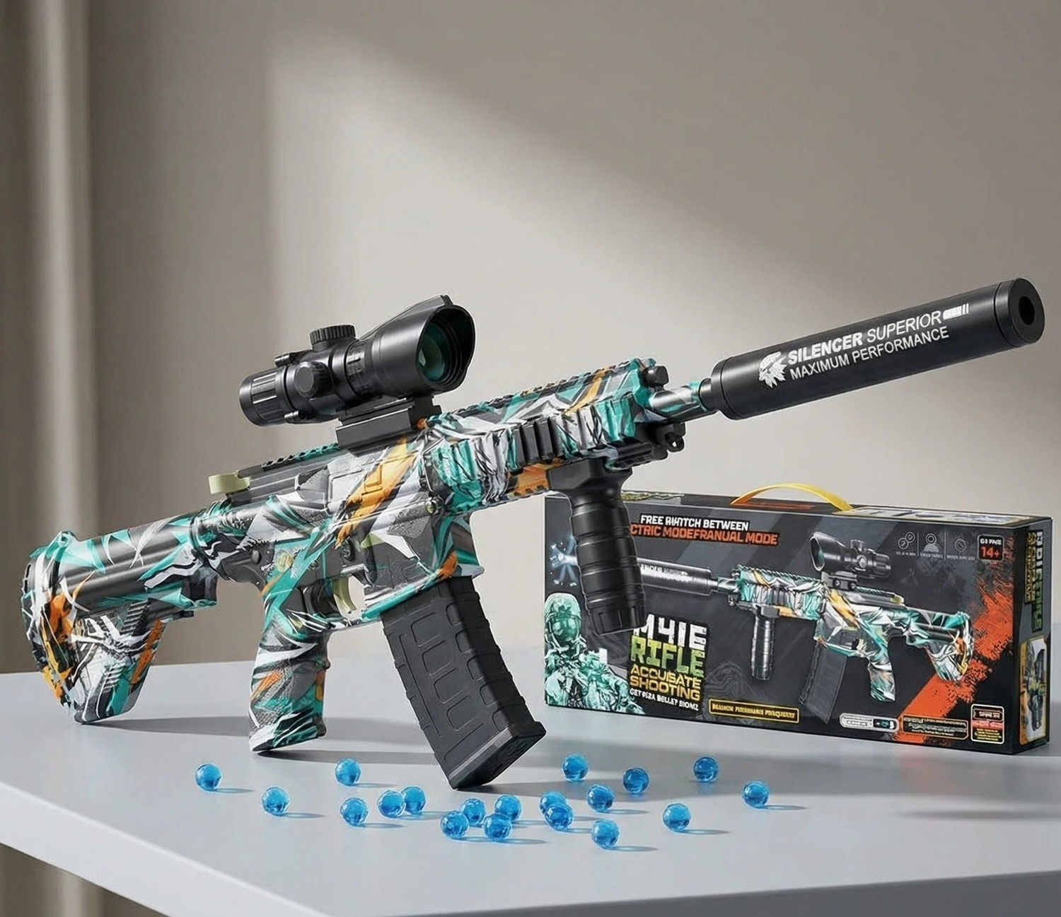 MY BABY LOVE A PERFECT CARE MY BABY LOVE M416 Blaster Gun with 2500 - Image 1