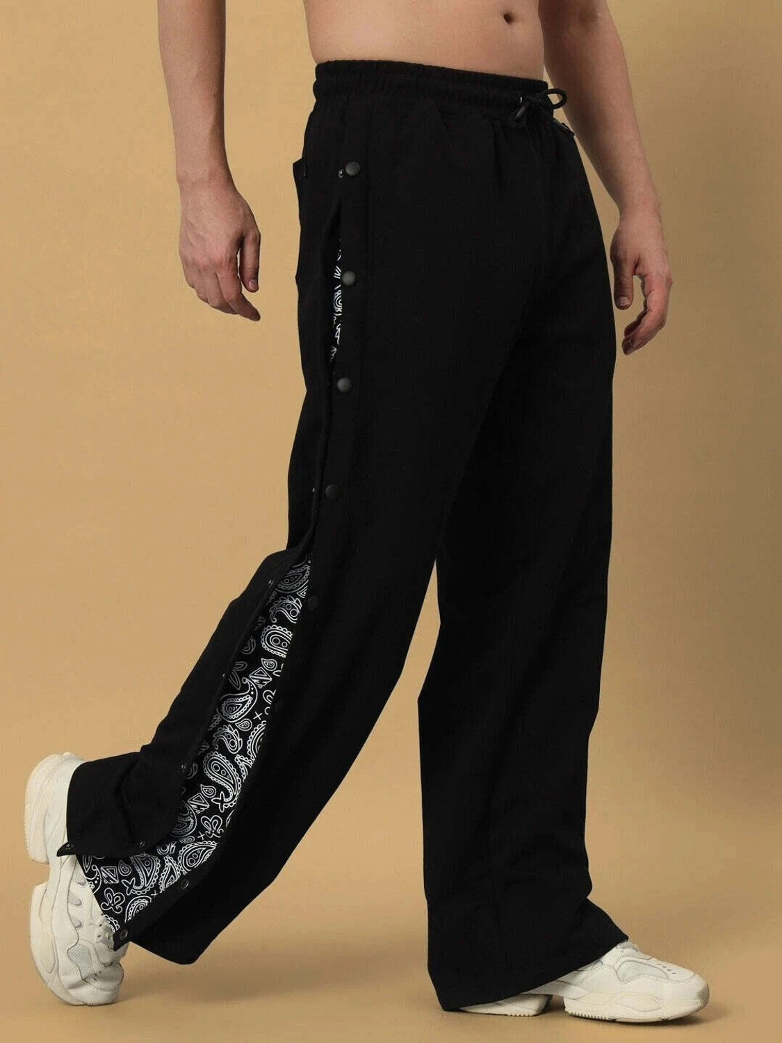 WEARDUDS Men Paisley Black Track Pants - Image 1