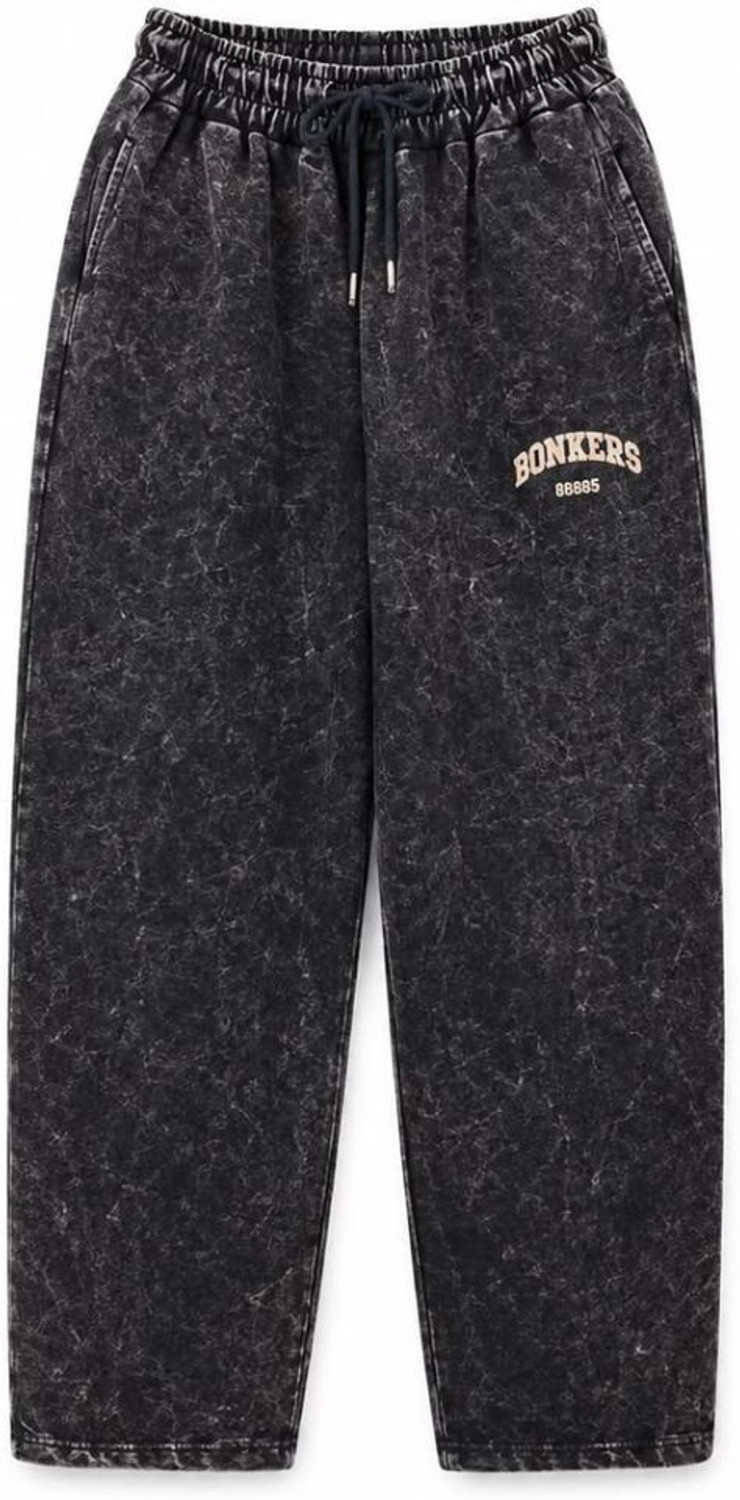 ns venture Men Washed Black Track Pants - Image 1
