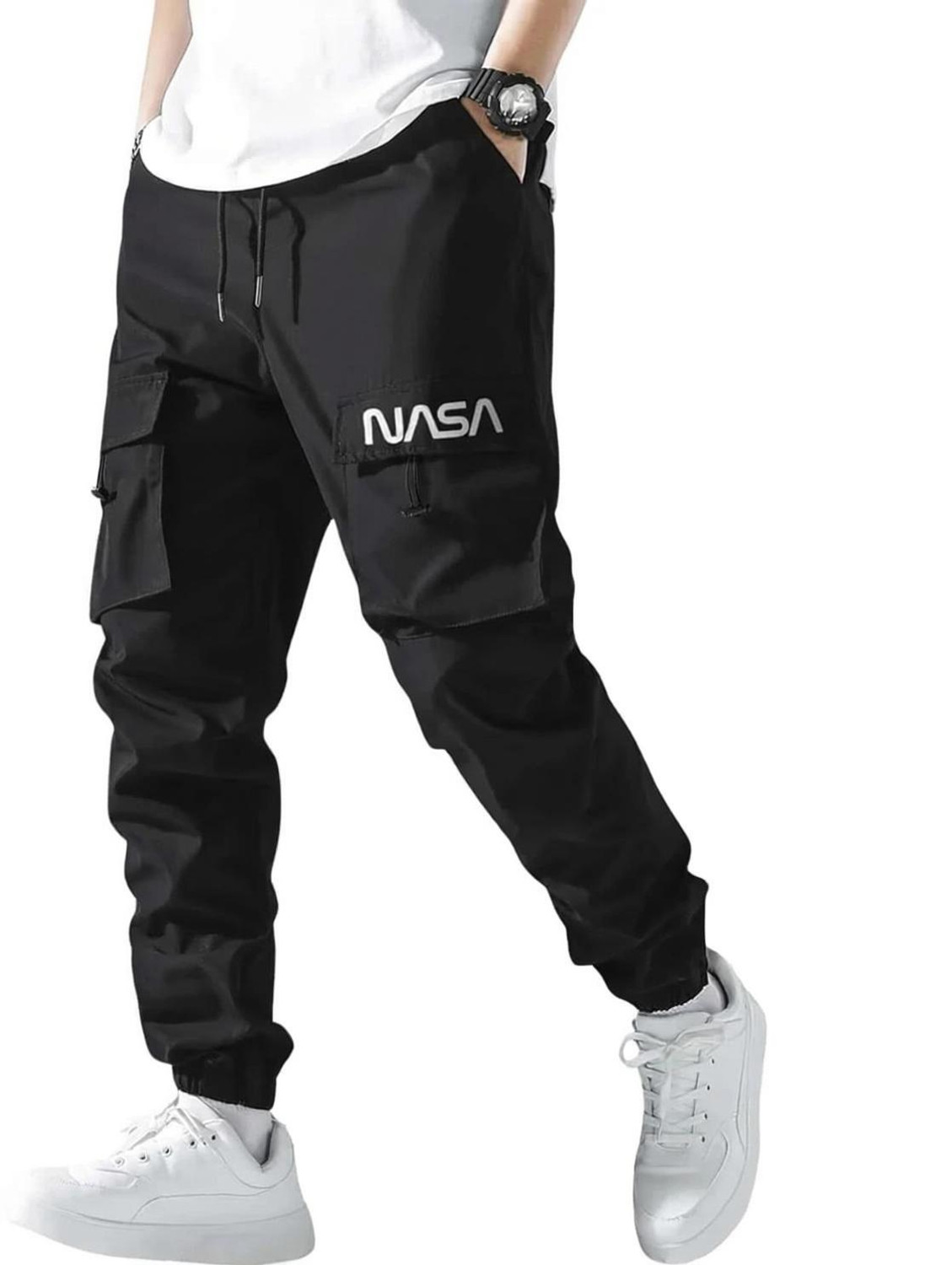 Valley Men Black Printed Track Pants - Image 1