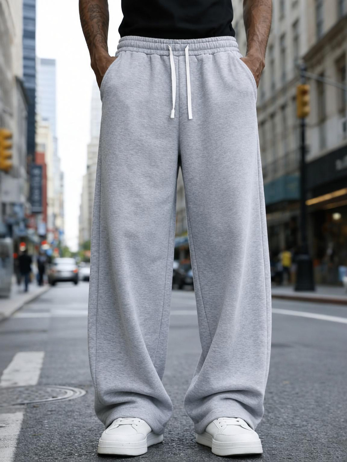 deslizar Men Solid Grey Track Pants - Image 1