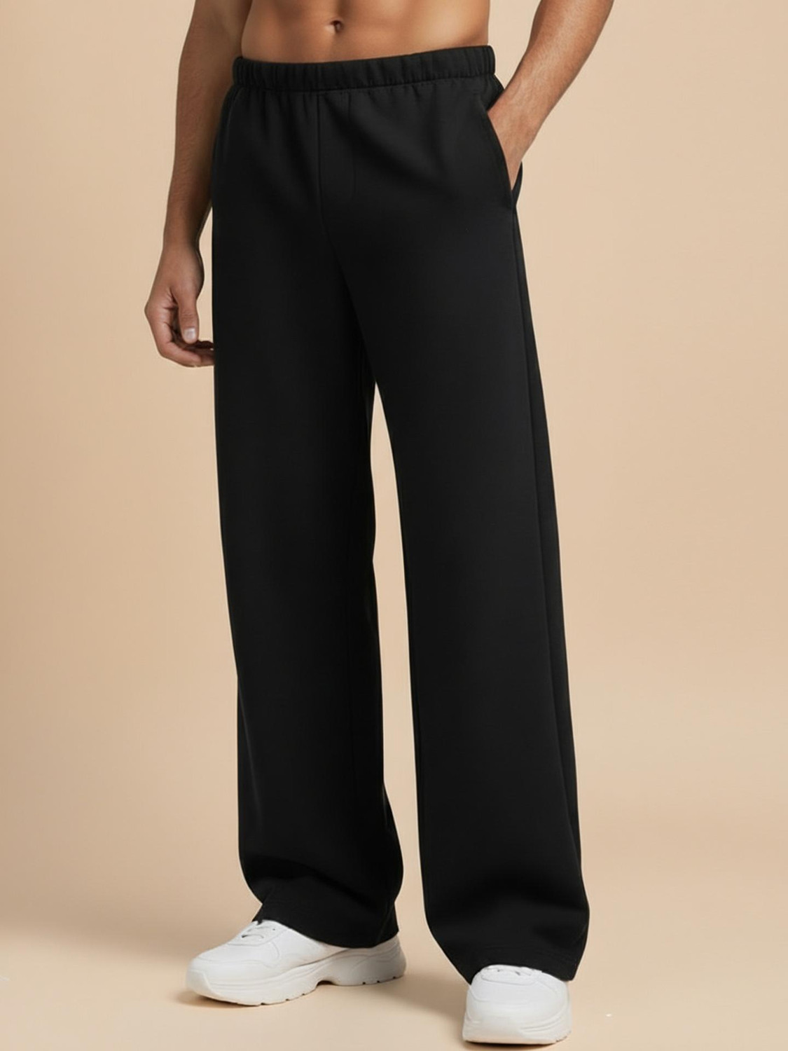 METRONAUT Printed Men Black Track Pants - Image 1