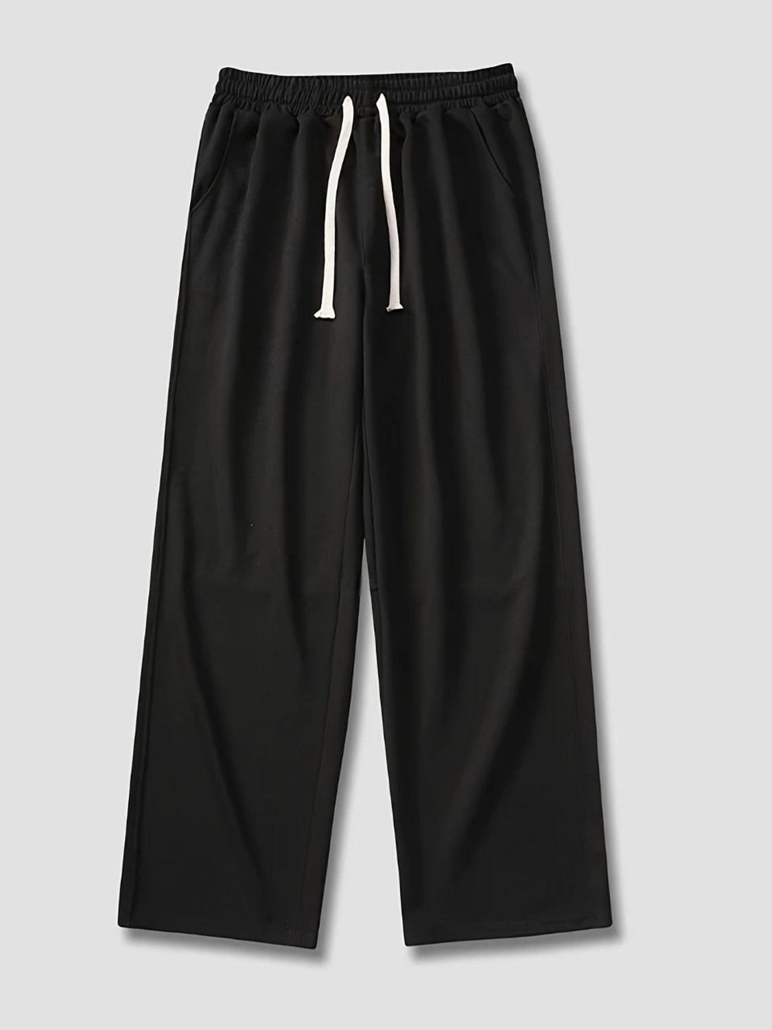 Daphne Maurier Men Loose Fit Black Cotton Blend Trousers - Image 1