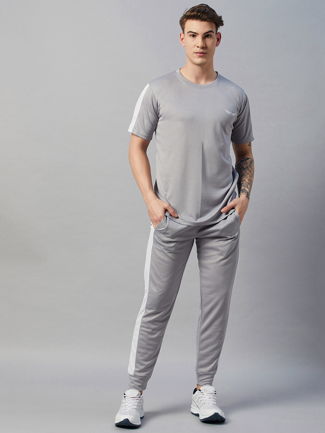 Chrome & Coral Colorblock Men Track Suit - Image 1