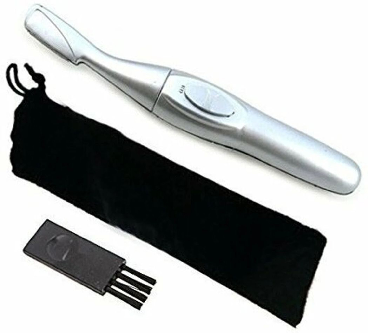 Value bee stores Rechargeable Electric Eyebrow Trimmer | Facial Hair Remover Trimmer 60 min Runtime 1 Length Settings (Silver) - Image 1