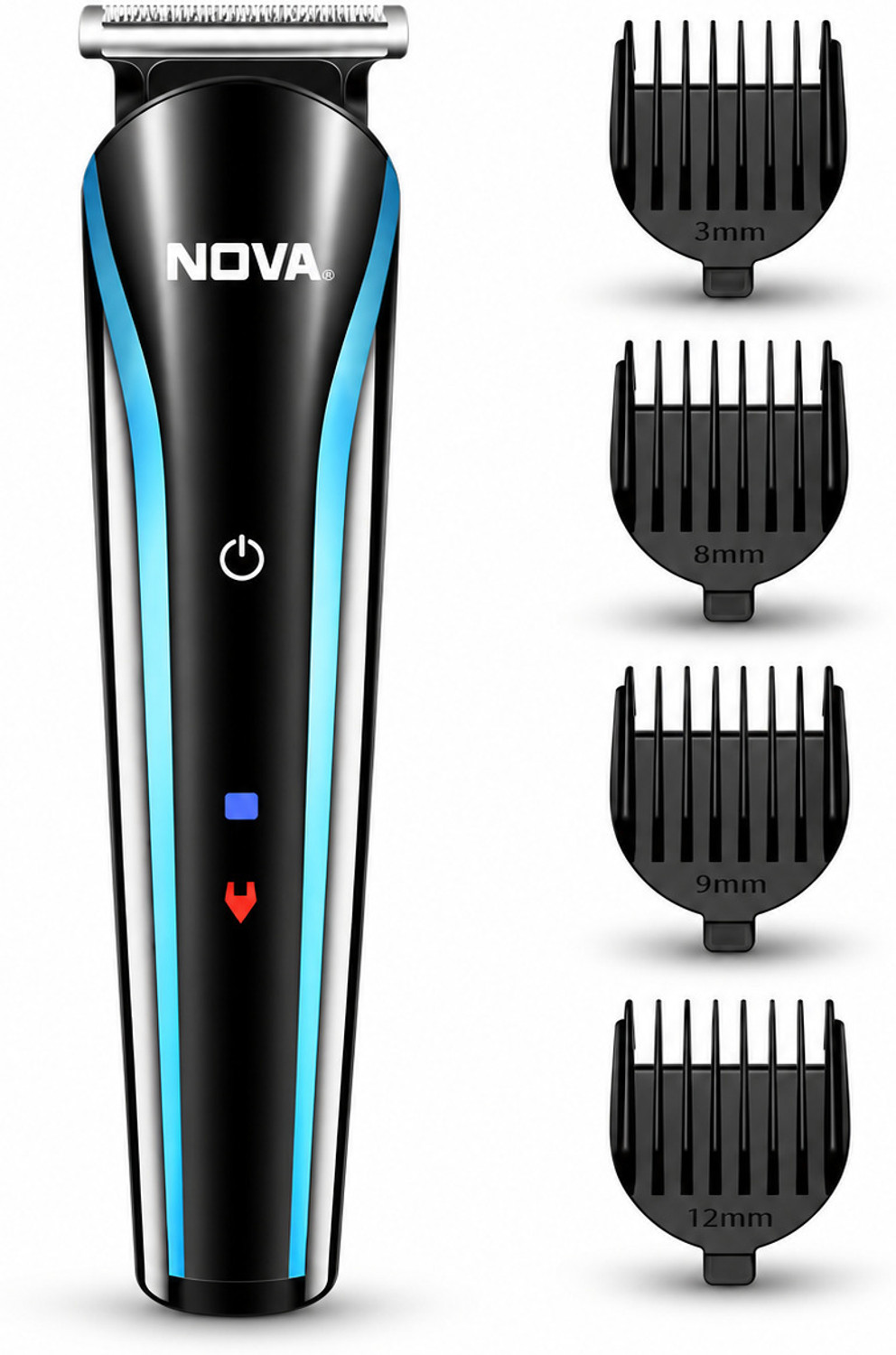 NOVA NHT 1073 Trimmer 60 min Runtime 5 Length Settings (Black, Blue) - Image 1