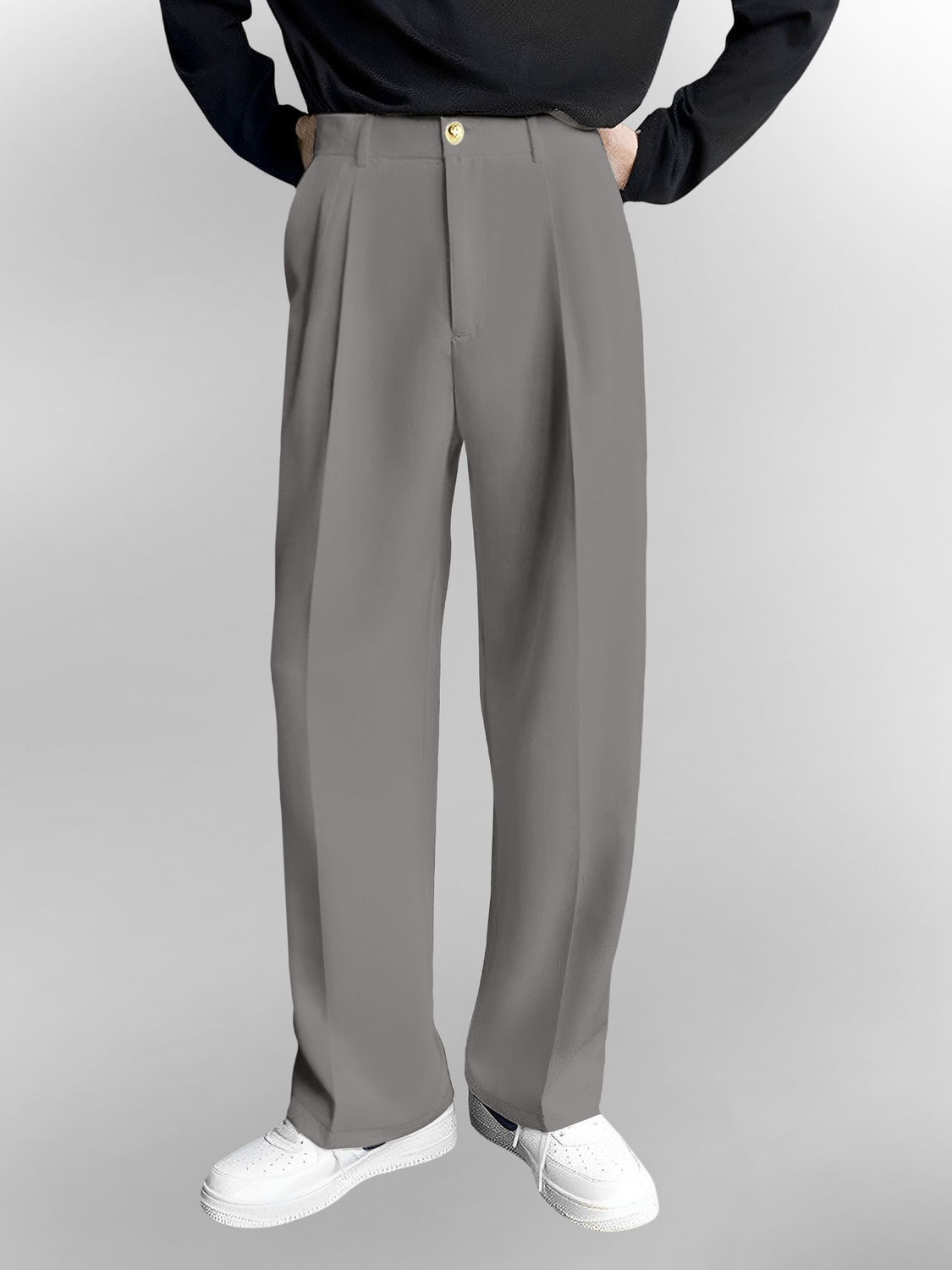 FTX Men Relaxed Grey Lycra Blend Trousers - Image 1