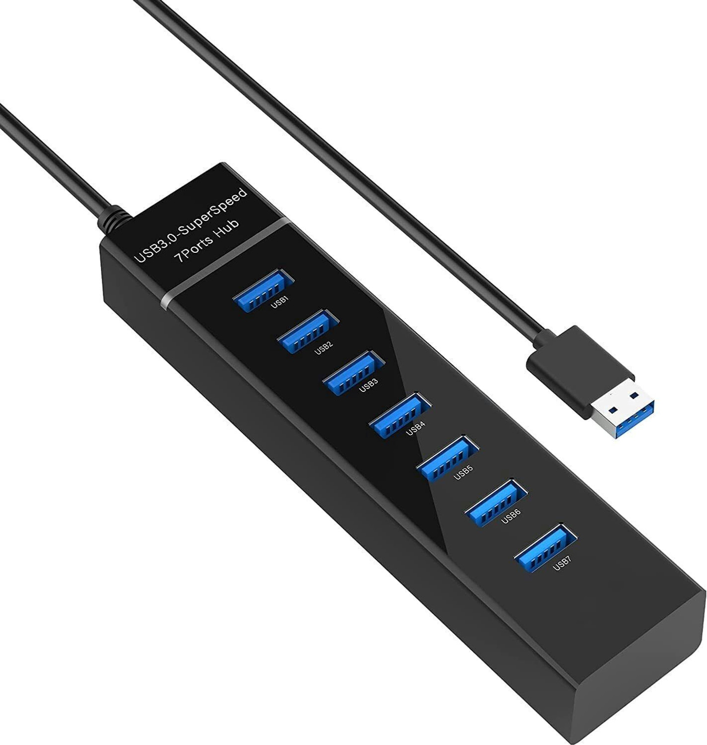 CSENB 7 Port USB 3.0 Hub Black - Image 1