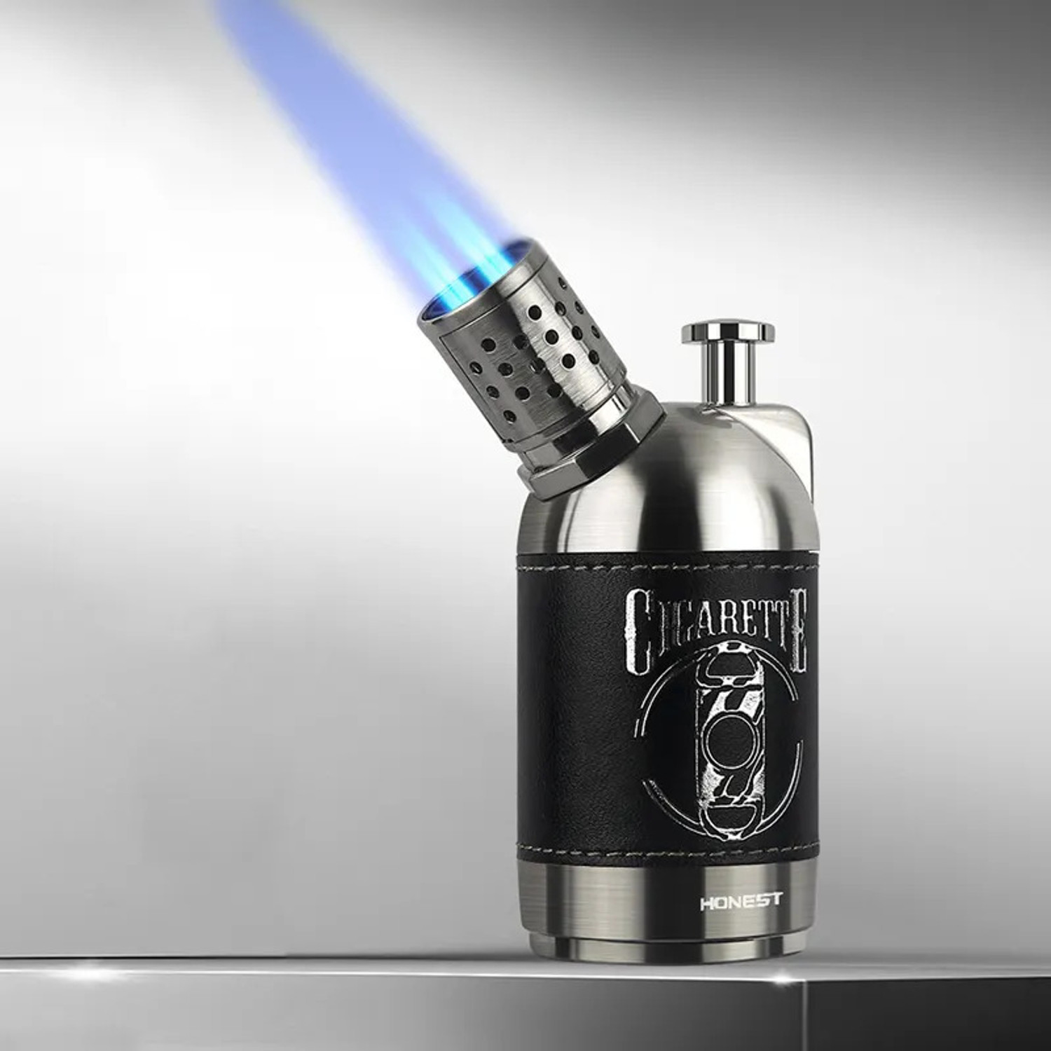 Explorer ⢠Honest 4 Flame Silver Lighter Smoking Refillable Jet Flame Lighters for Camping Kitchen,Men Gift,Refillable Butane Lighter Cigarette Lighter (Sonic Silver) - Image 1