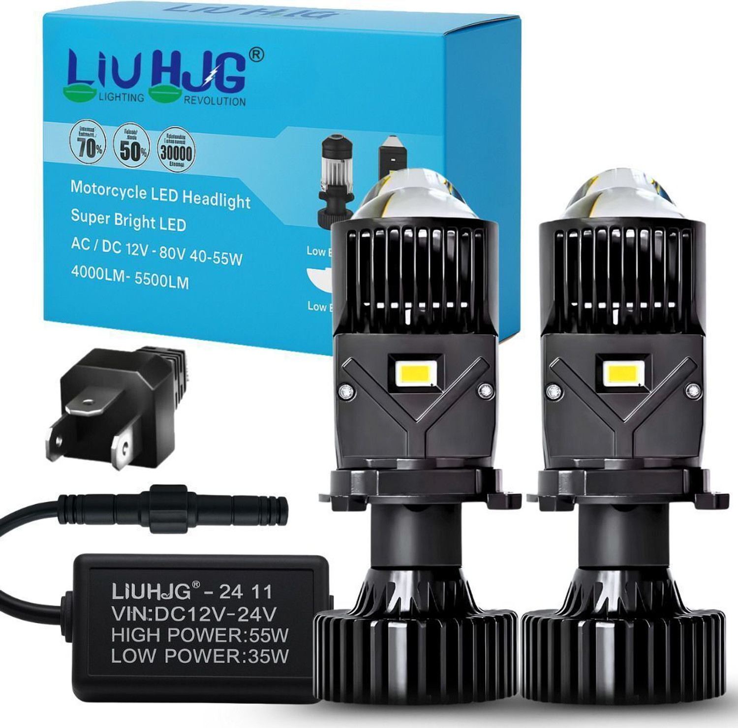 LIU HJG LED Headlight Universal 2-Pack - Image 1