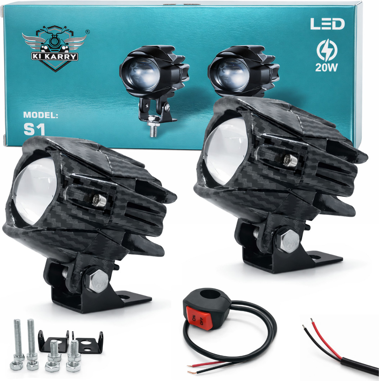 AutoPowerz Single Lens Fog Light LED 12V 40W Pack of 2 - Image 1