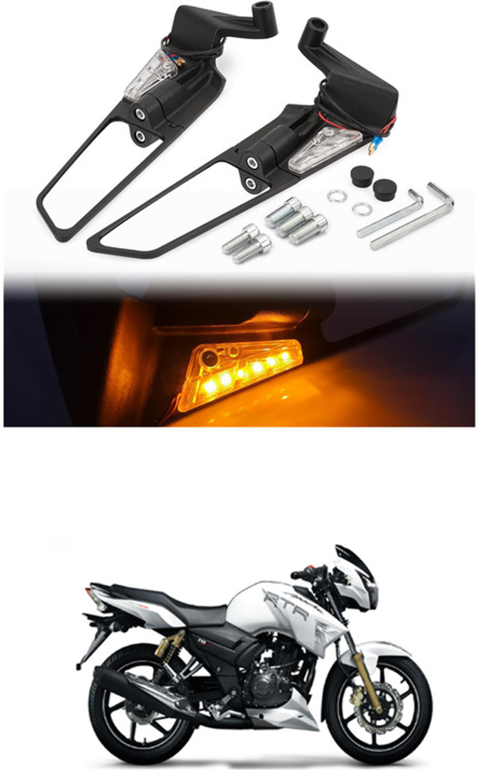 LOVMOTO Manual Blind Spot Mirror For Universal For Bike Universal For Bike (Center) - Image 1